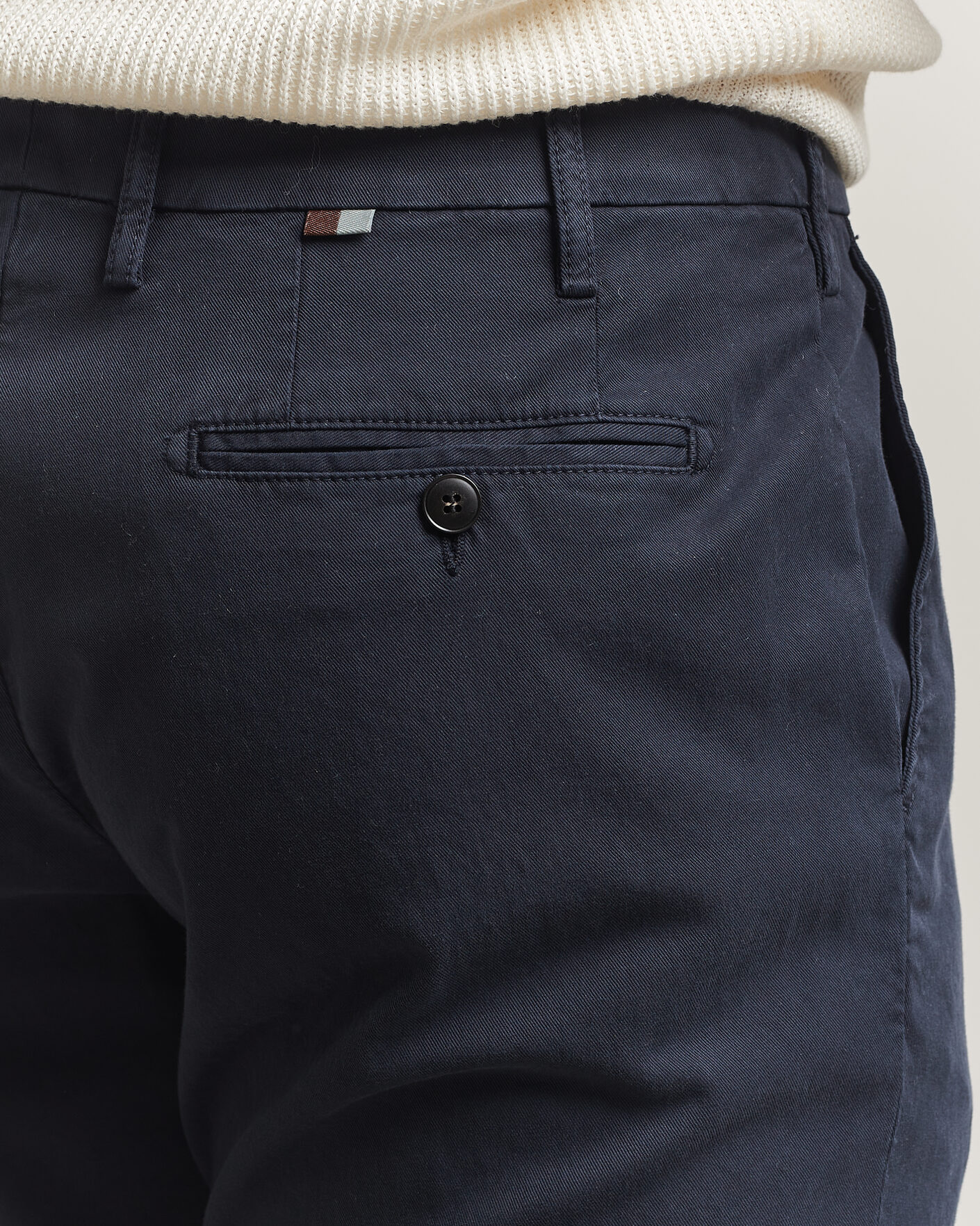 Mies | Housut | Canali | Regular Fit Cotton/Stretch Chinos Navy