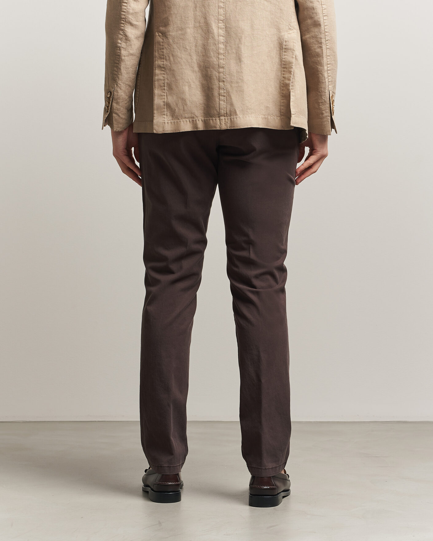 Mies | Housut | Canali | Regular Fit Cotton/Stretch Chinos Dark Brown