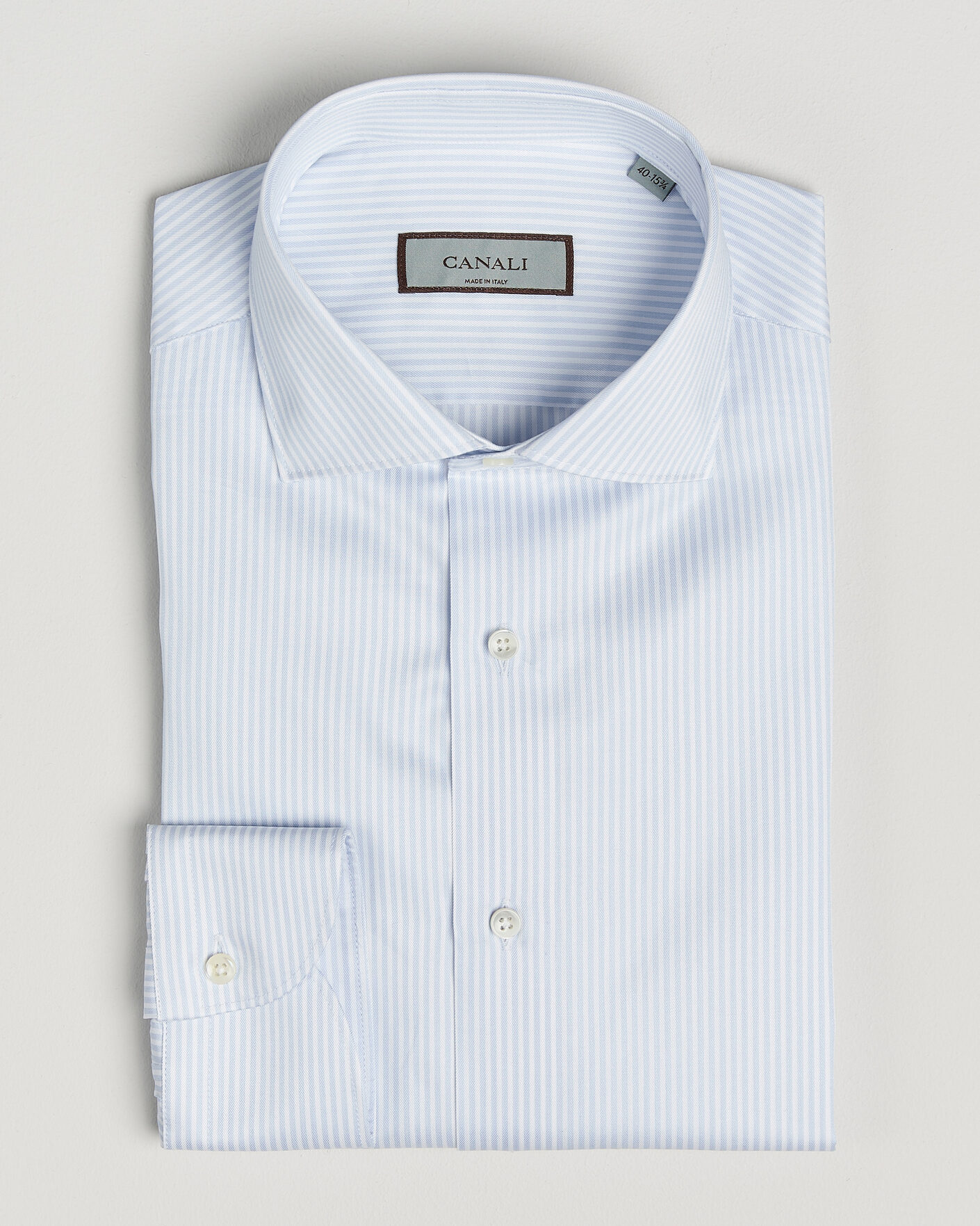 Mies | Kauluspaidat | Canali | Slim Fit Impeccabile Shirt Light Blue Stripe