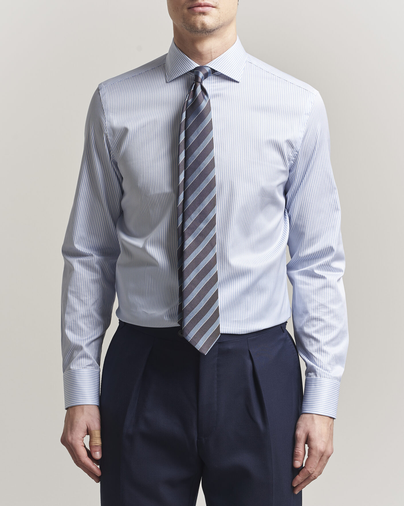 Mies | Kauluspaidat | Canali | Slim Fit Impeccabile Shirt Blue Stripe
