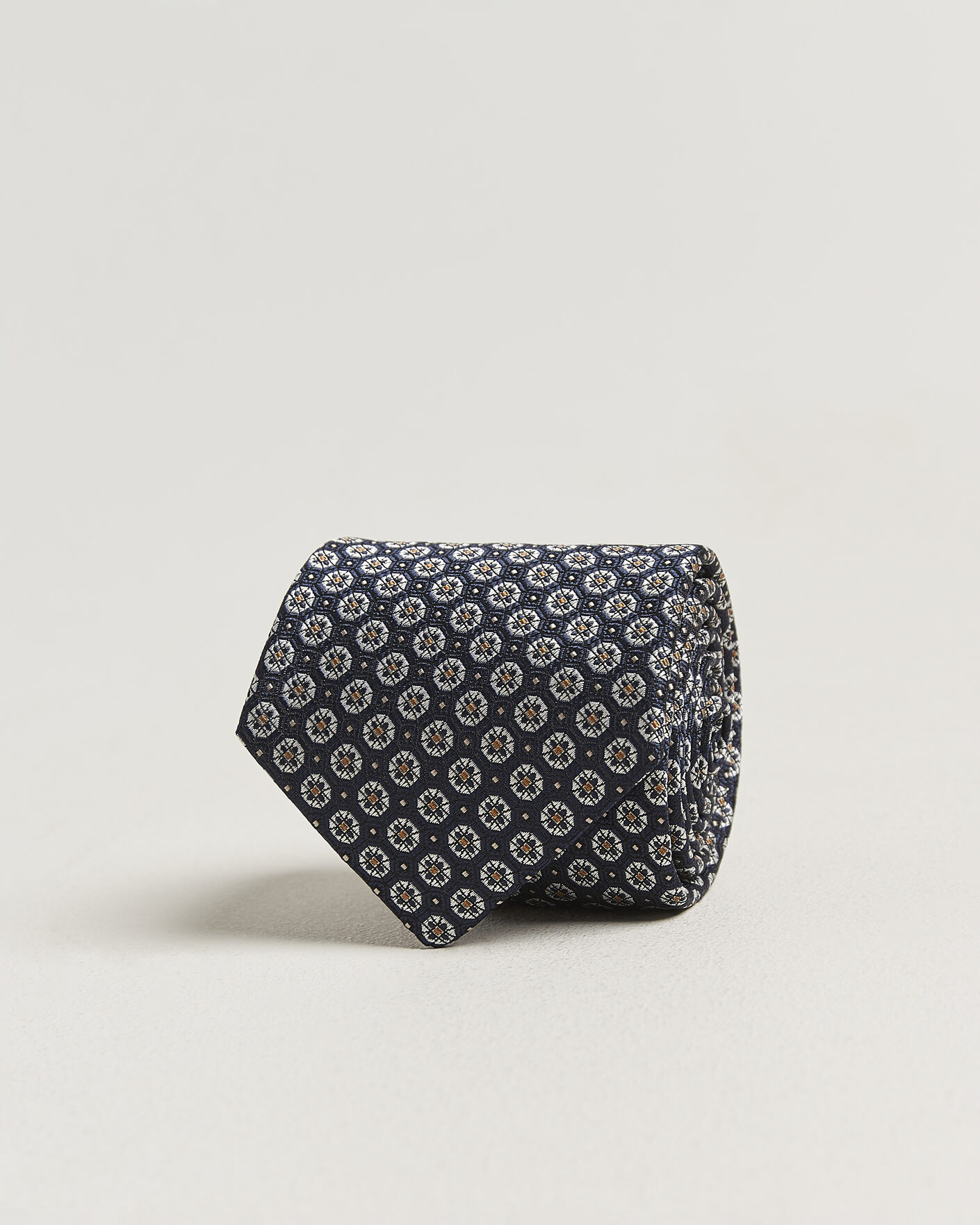 Mies | Solmiot | Canali | Jacquard Flower Silk Tie Navy