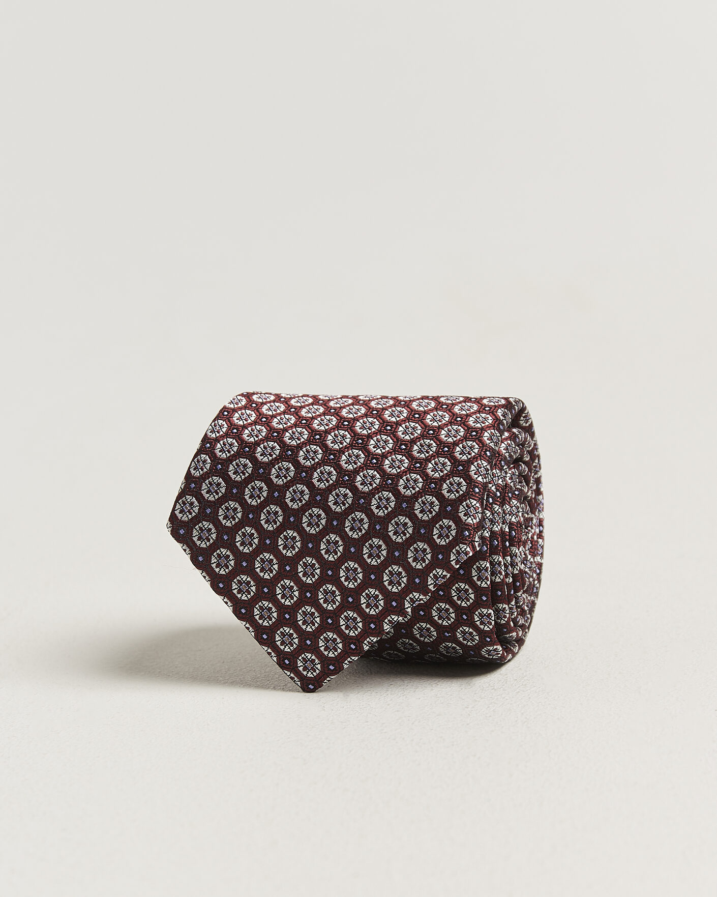 Mies | Solmiot | Canali | Jacquard Flower Silk Tie Burgundy