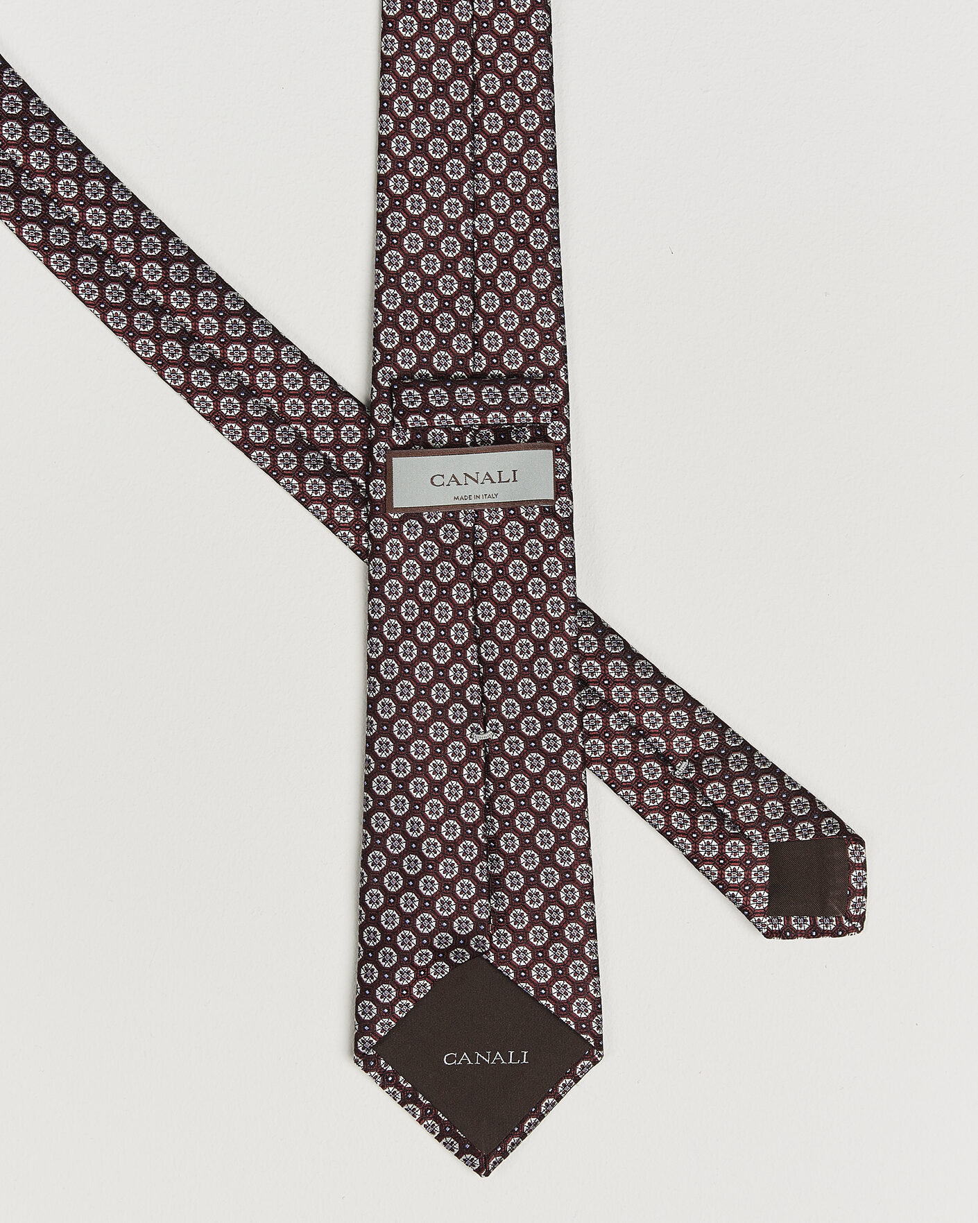Mies | Solmiot | Canali | Jacquard Flower Silk Tie Burgundy