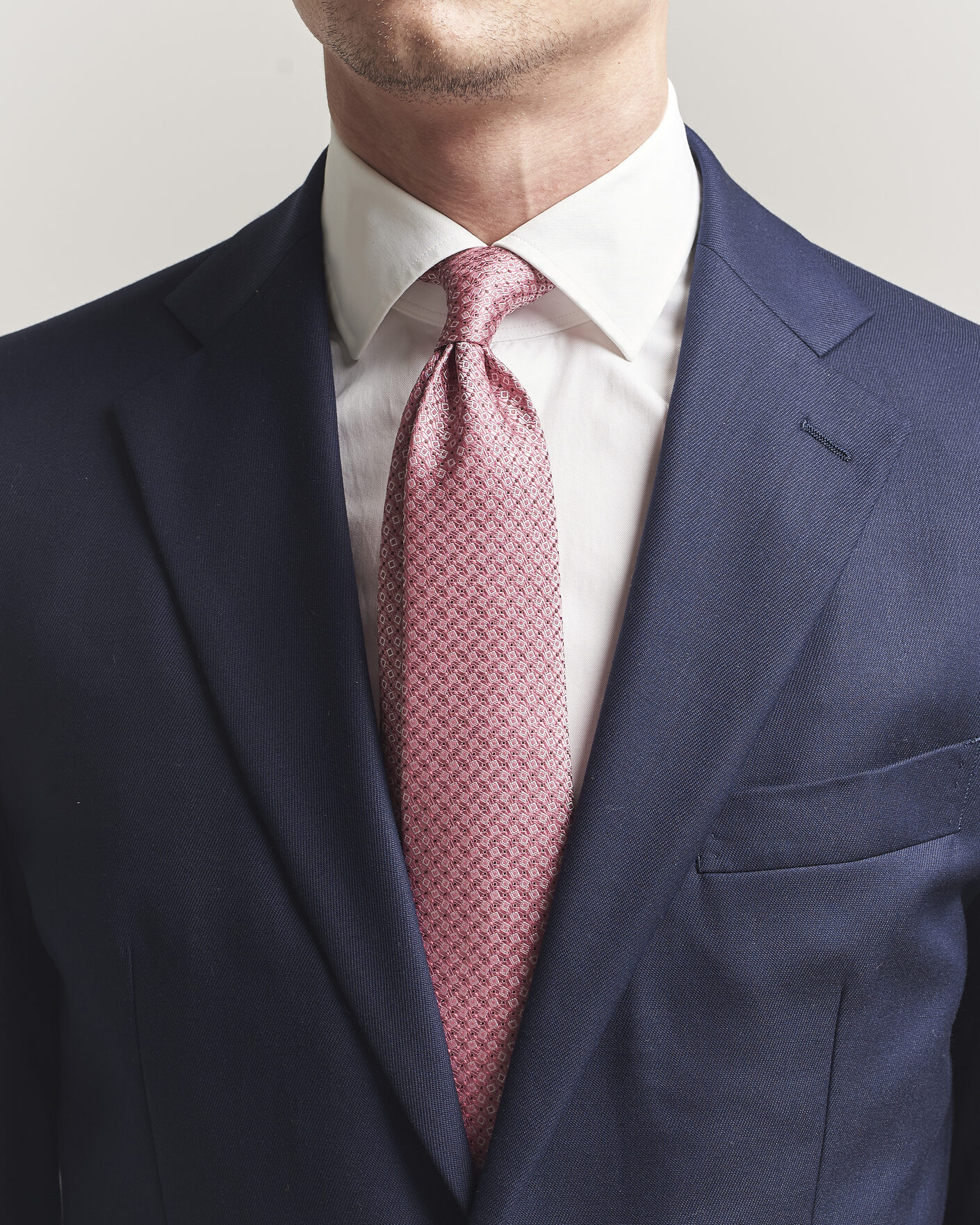 Mies | Solmiot | Canali | Micro Structure Silk Tie Pink