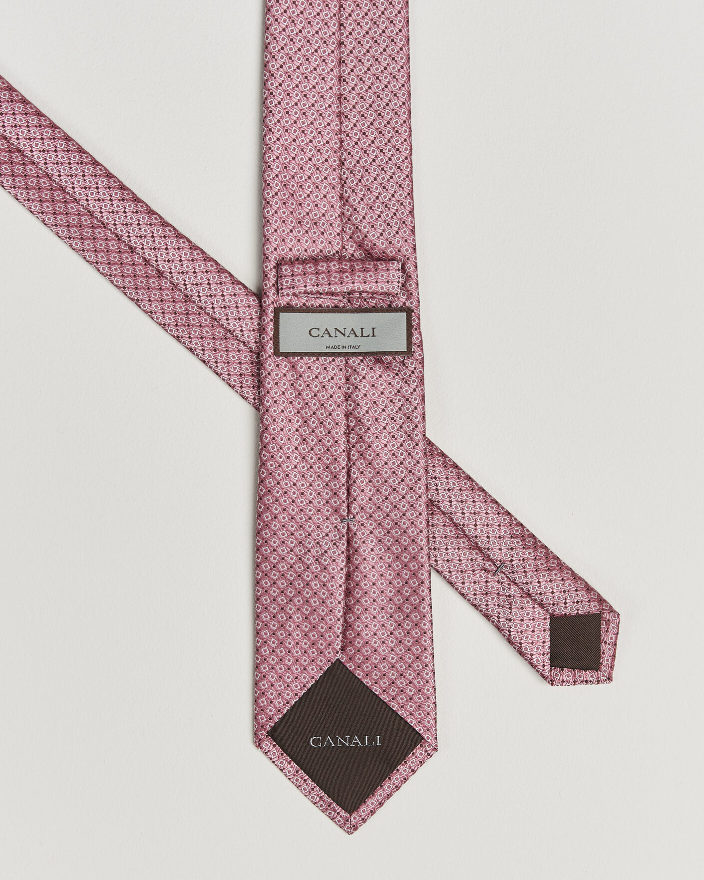 Mies | Solmiot | Canali | Micro Structure Silk Tie Pink