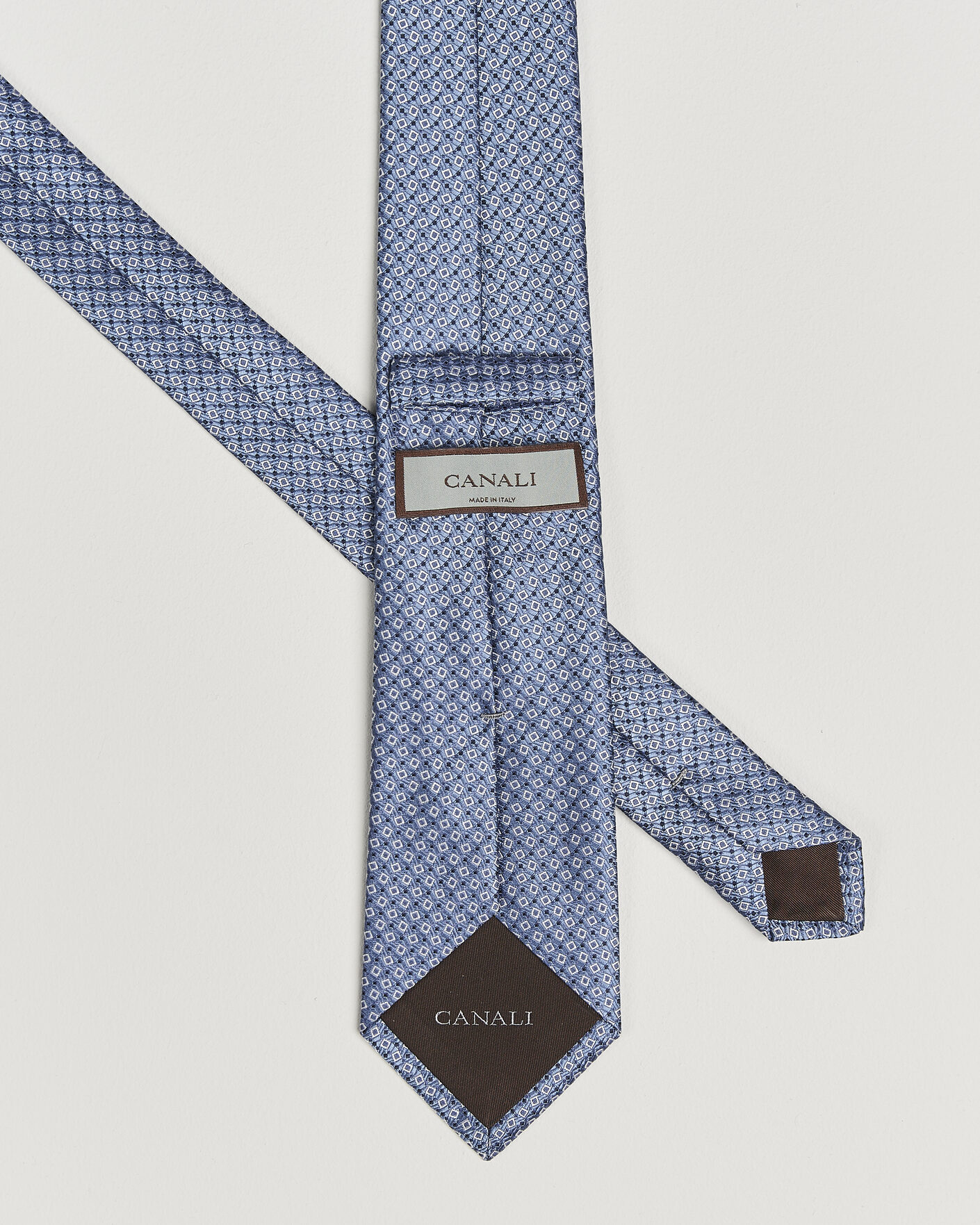 Mies | Solmiot | Canali | Micro Structure Silk Tie Light Blue