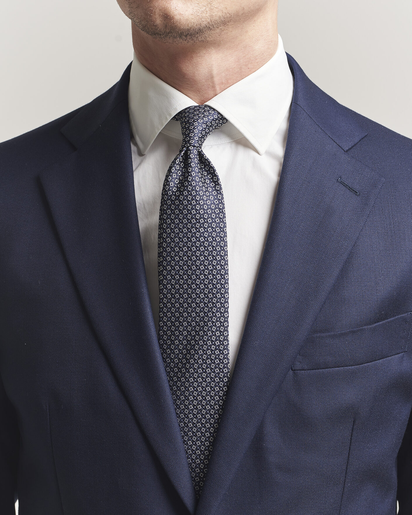 Mies | Solmiot | Canali | Micro Structure Silk Tie Navy