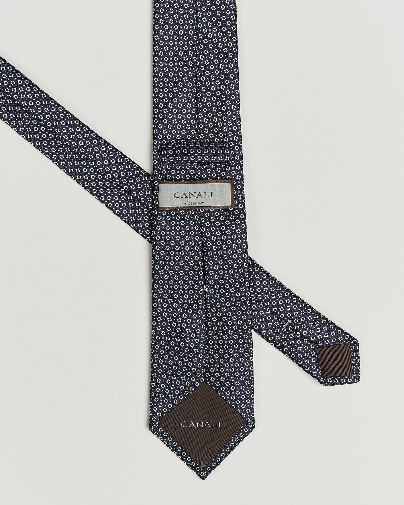 Mies | Solmiot | Canali | Micro Structure Silk Tie Navy