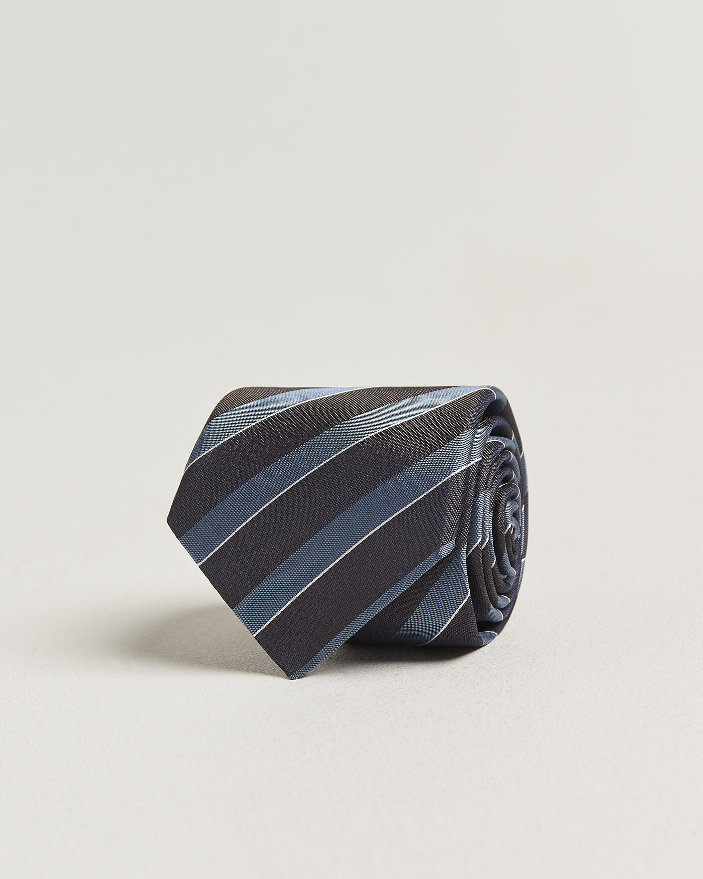 Mies | Solmiot | Canali | Regimental Stripe Silk Tie Brown/Blue