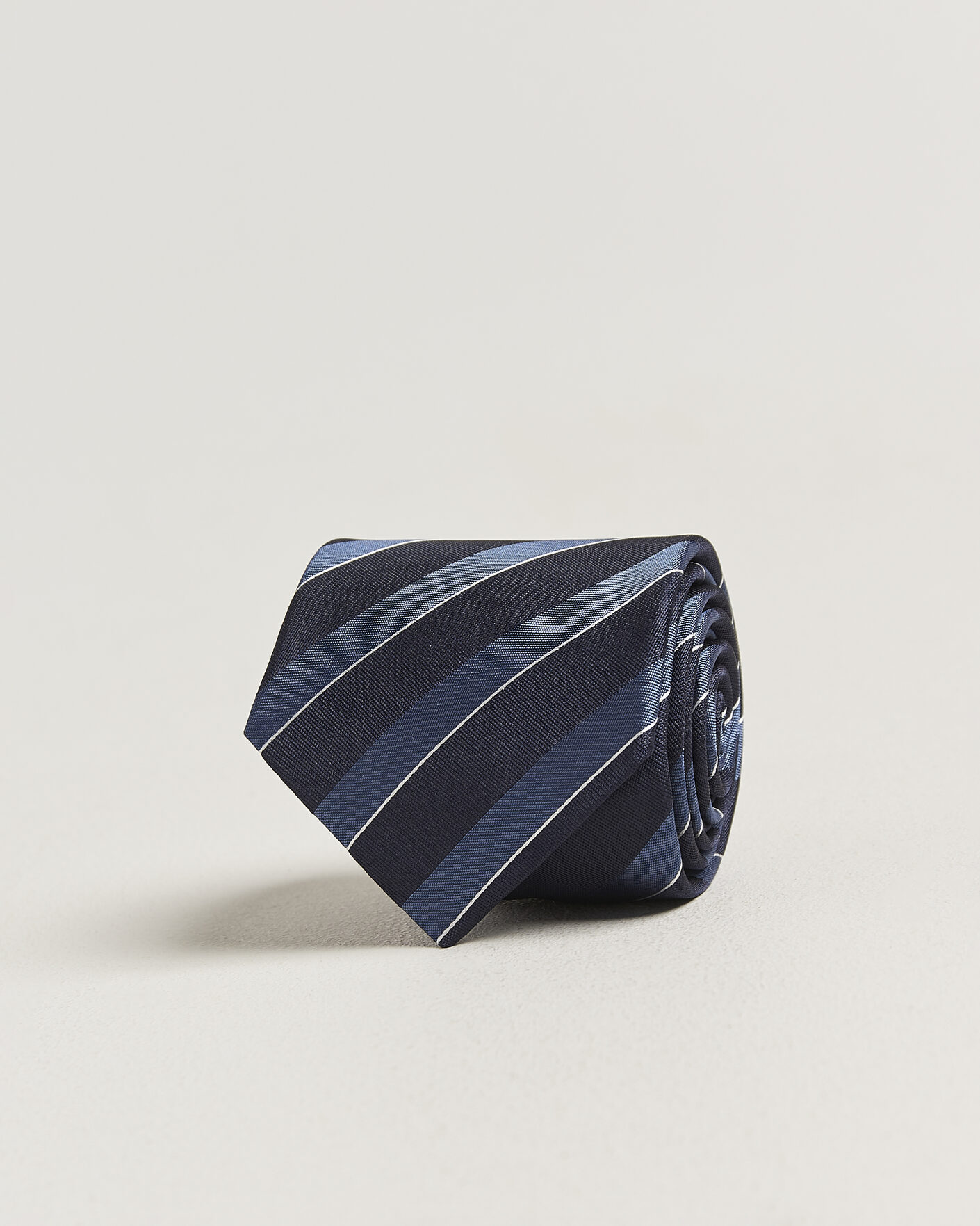 Mies | Solmiot | Canali | Regimental Stripe Silk Tie Navy/Blue