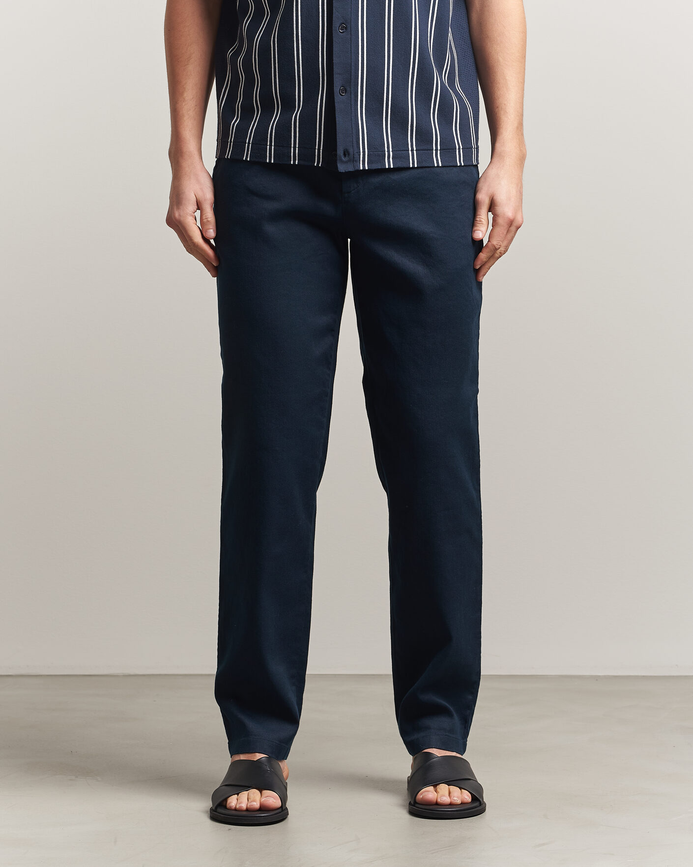 Mies | Housut | J.Lindeberg | Logan Stretch Linen Pants JL Navy