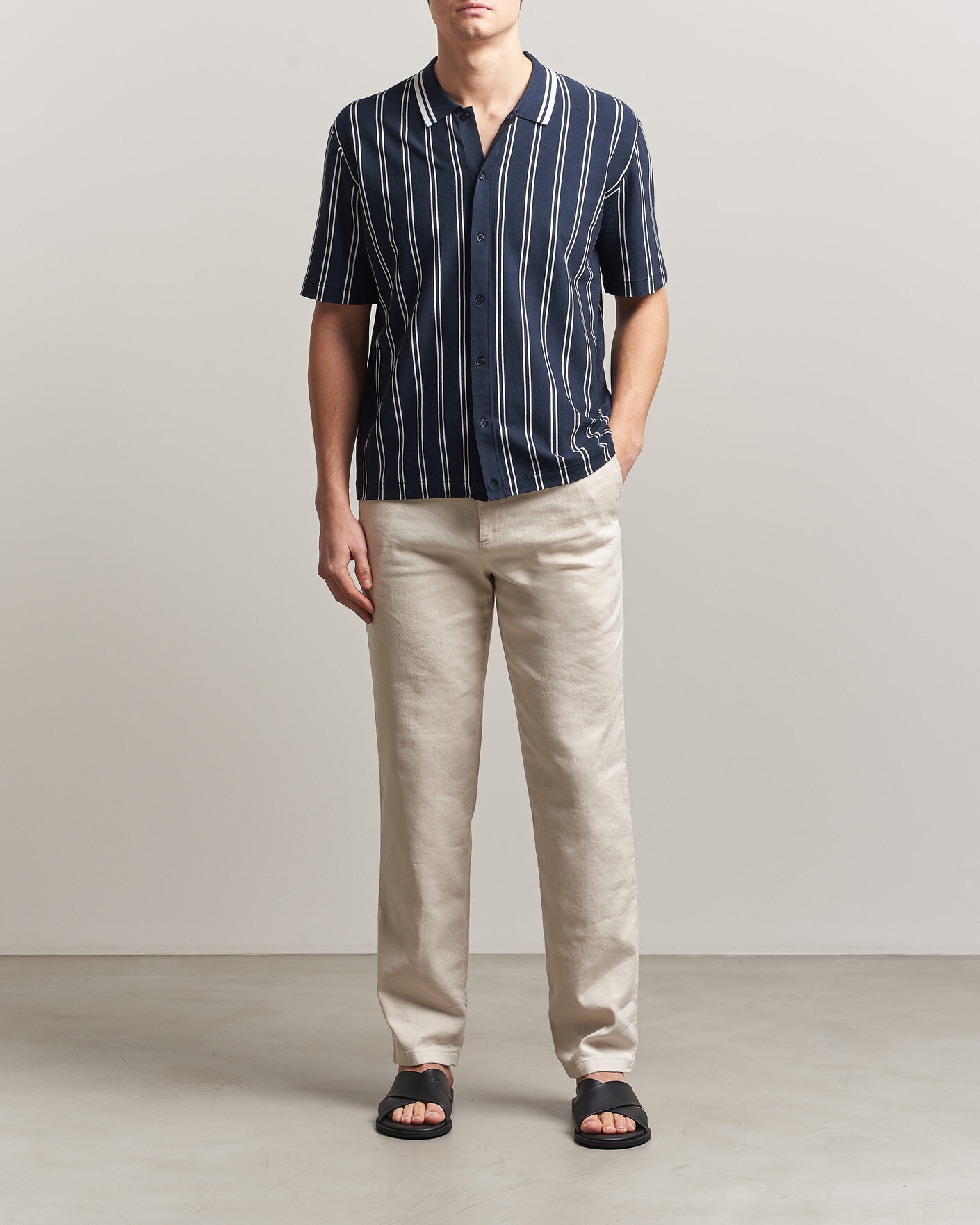 Mies | Housut | J.Lindeberg | Logan Stretch Linen Pants Moonbeam