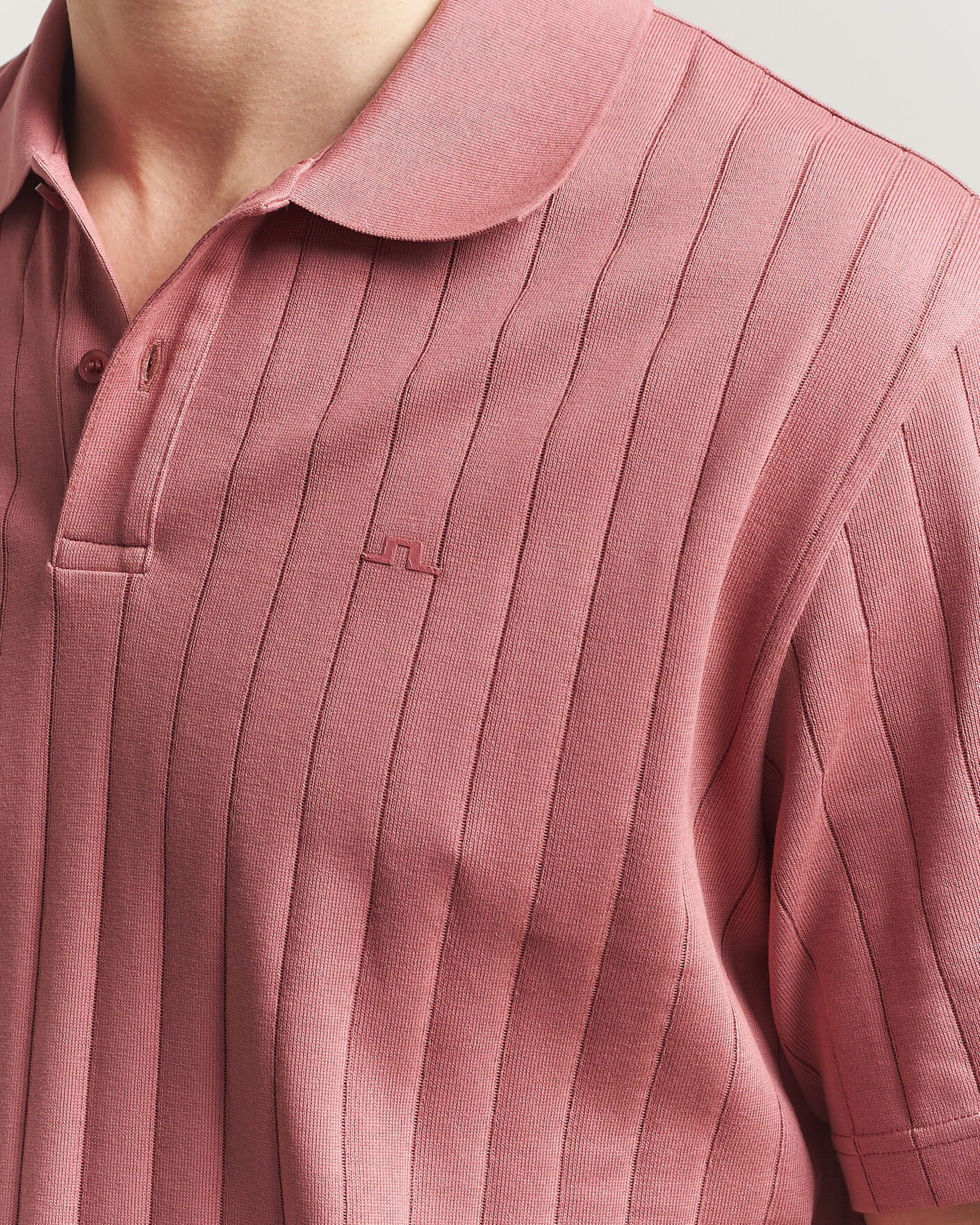Mies | Pikeet | J.Lindeberg | Simon Striped Polo Withered Rose