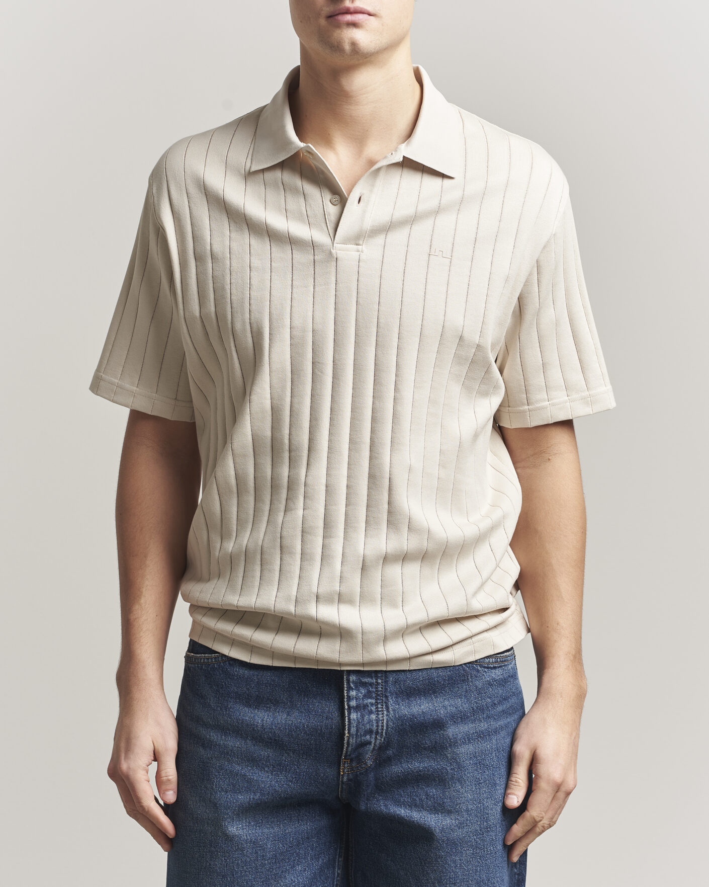 Mies | Pikeet | J.Lindeberg | Simon Striped Polo Moonbeam