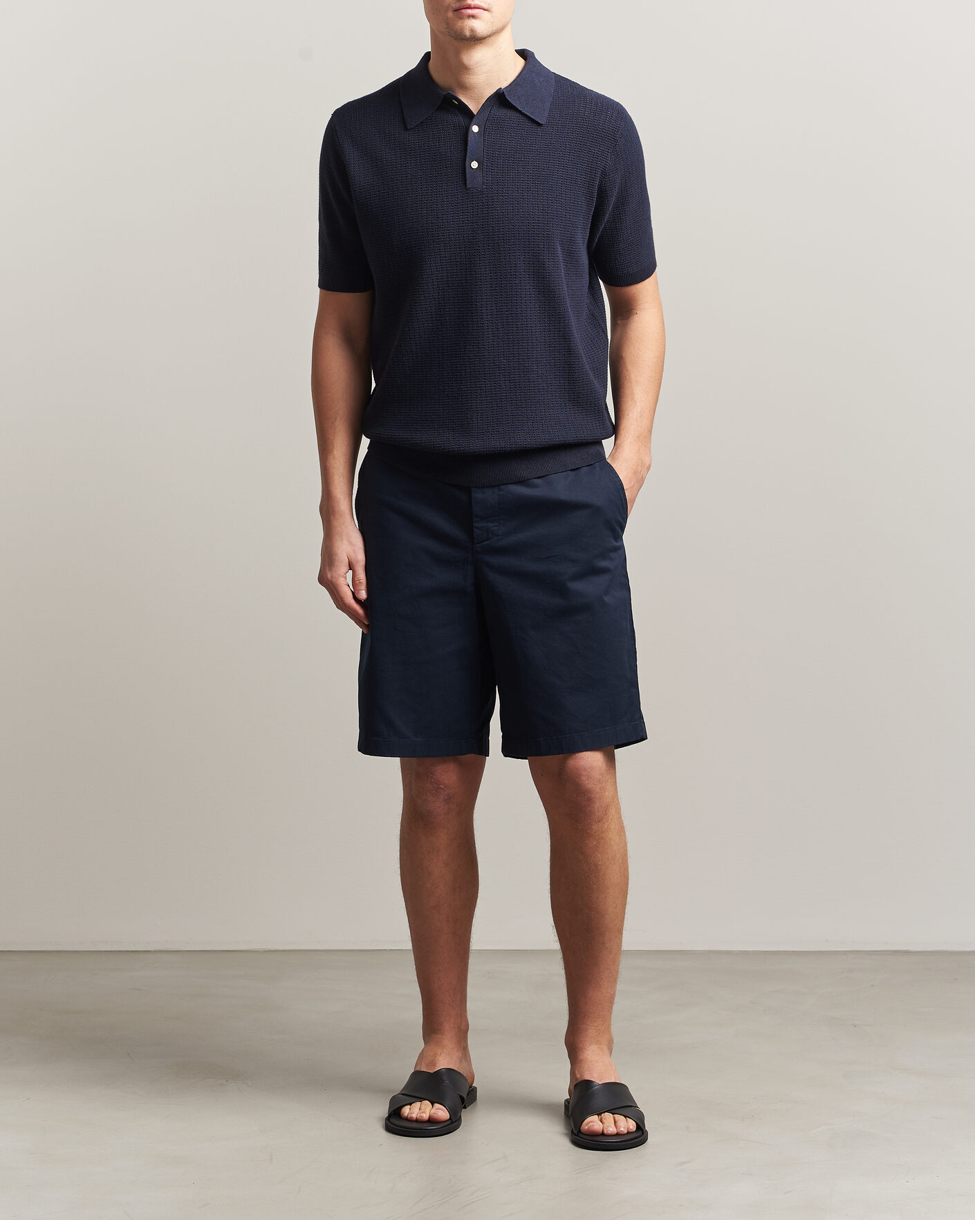 Mies | Shortsit | J.Lindeberg | Shane Cotton Stretch Shorts JL Navy