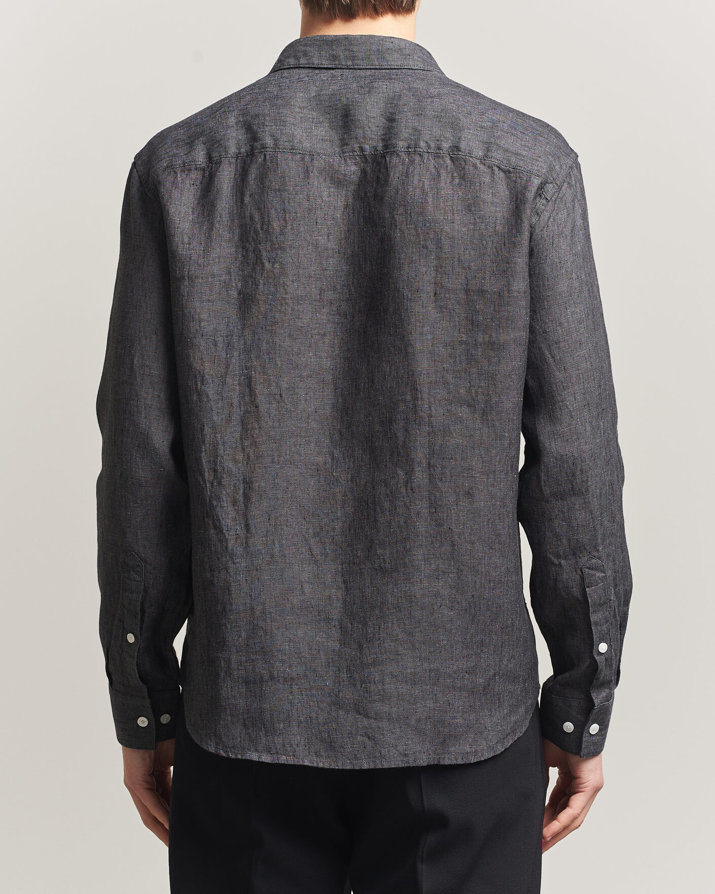 Mies | Kauluspaidat | J.Lindeberg | Marlon Linen Melange Shirt Black