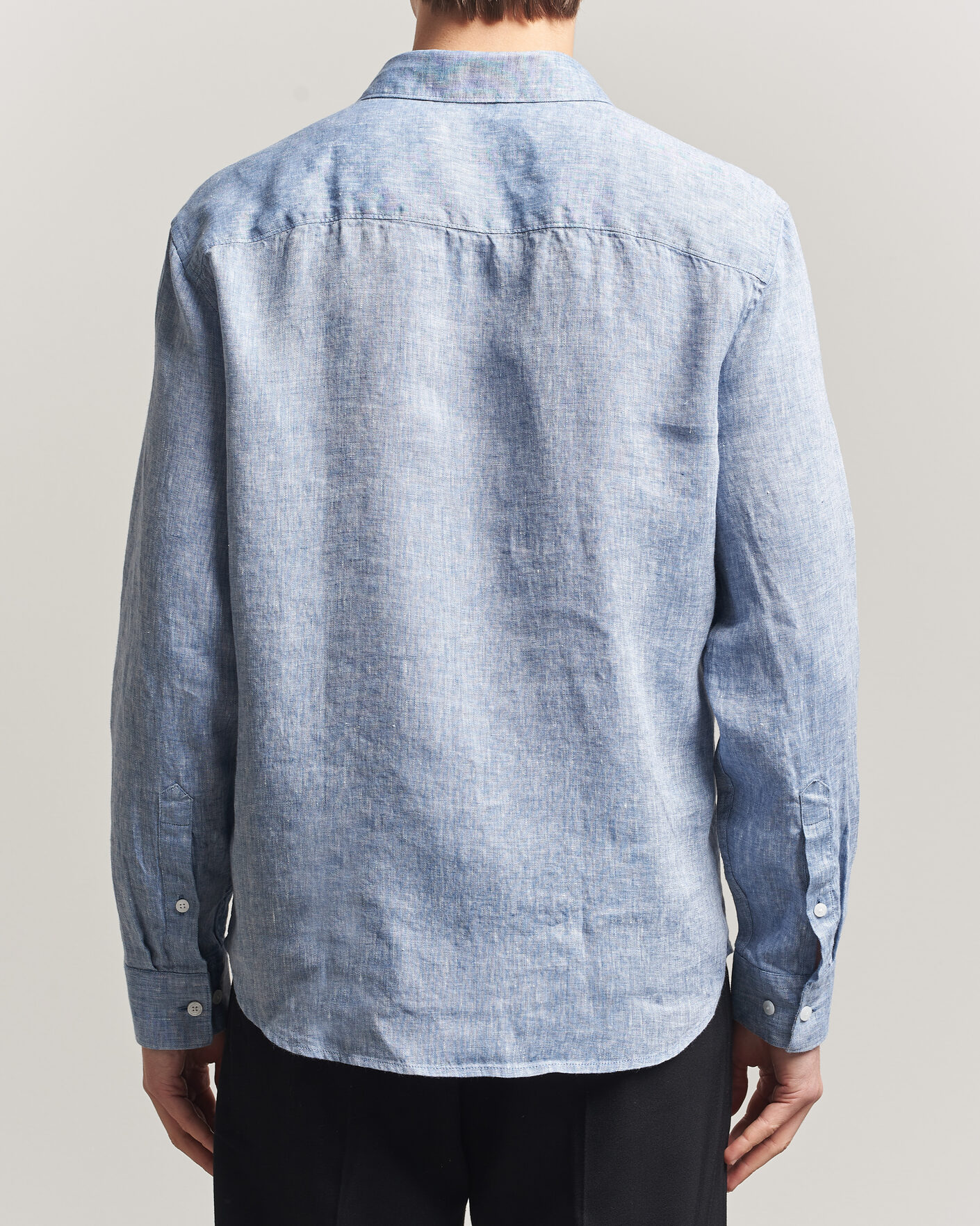 Mies | Kauluspaidat | J.Lindeberg | Marlon Linen Melange Shirt Federal Blue