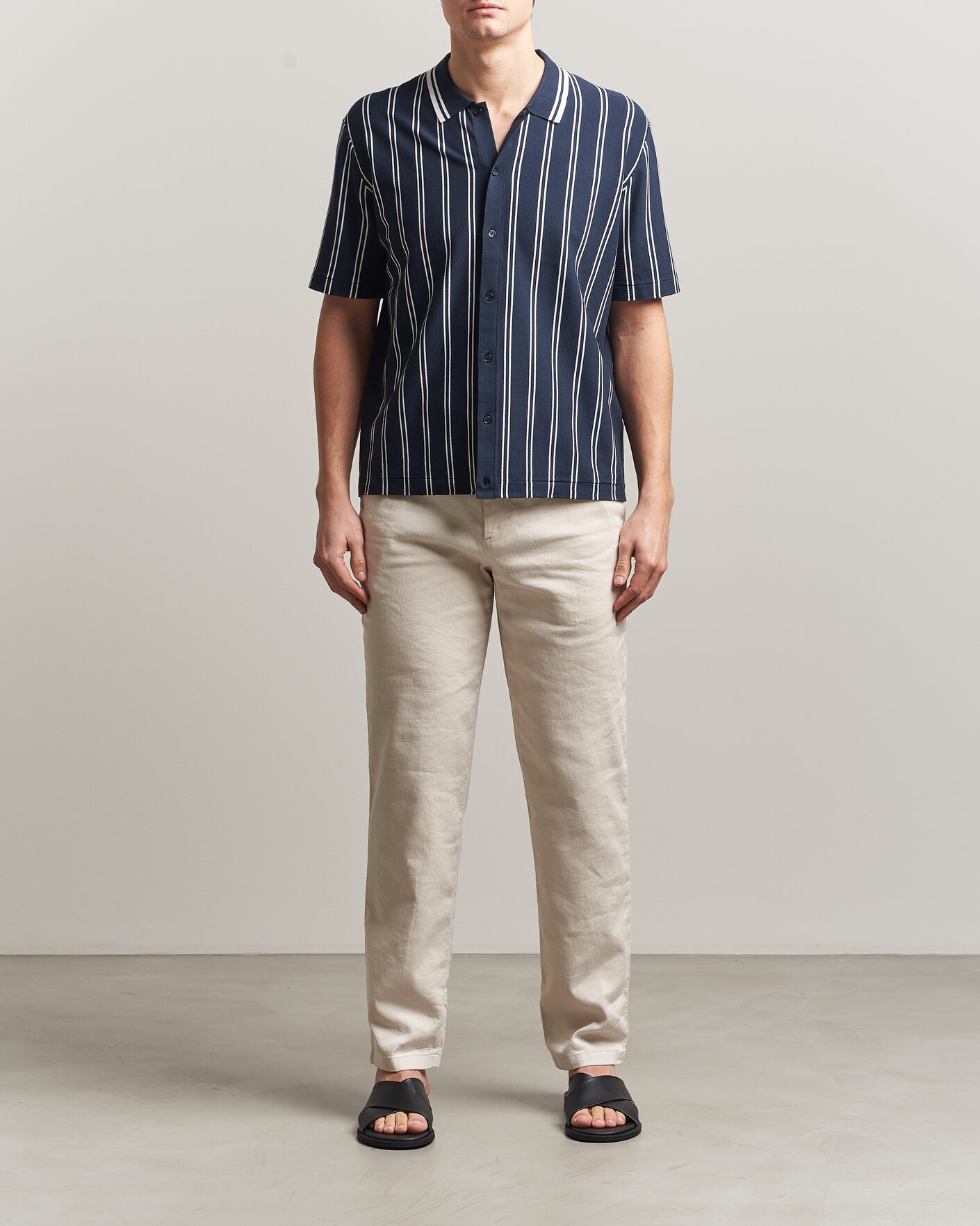 Mies | Kauluspaidat | J.Lindeberg | Rue Knit Short Sleeve Shirt JL Navy