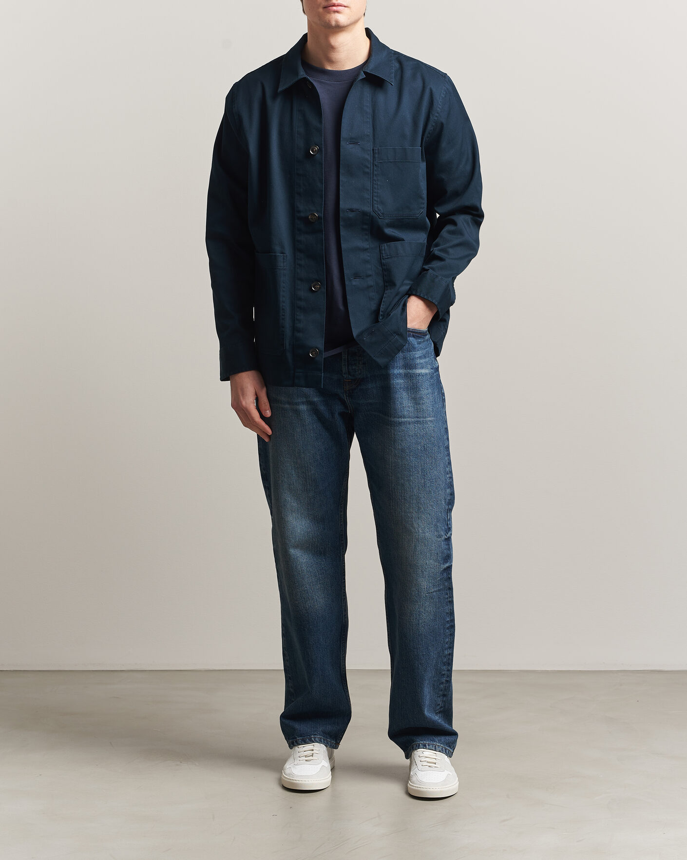 Mies | Kauluspaidat | J.Lindeberg | Easton Cotton Overshirt JL Navy