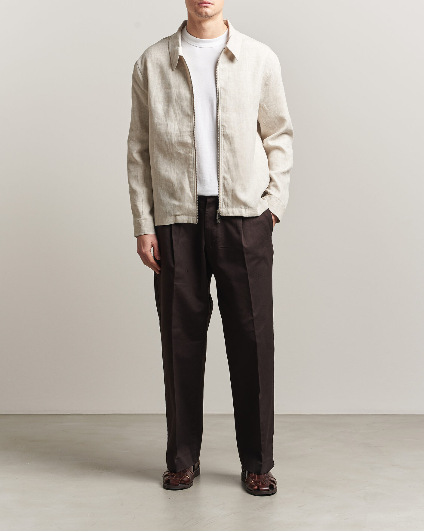 Mies | Kauluspaidat | J.Lindeberg | Julius Drape Linen Overshirt Moonbeam
