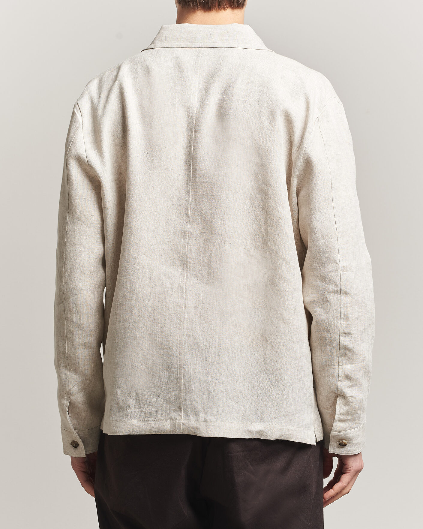 Mies | Kauluspaidat | J.Lindeberg | Julius Drape Linen Overshirt Moonbeam