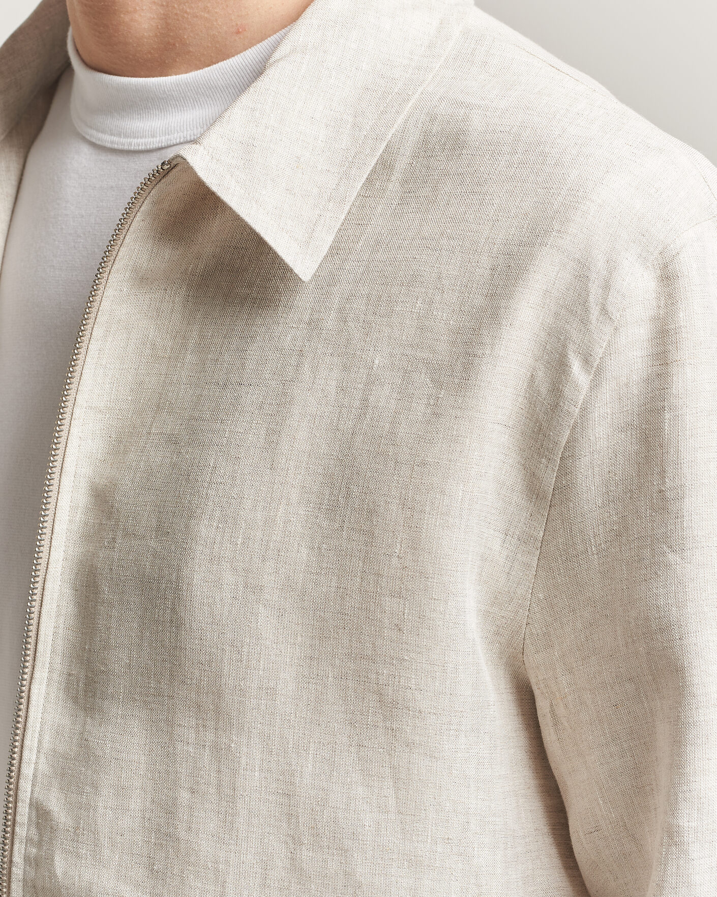 Mies | Kauluspaidat | J.Lindeberg | Julius Drape Linen Overshirt Moonbeam