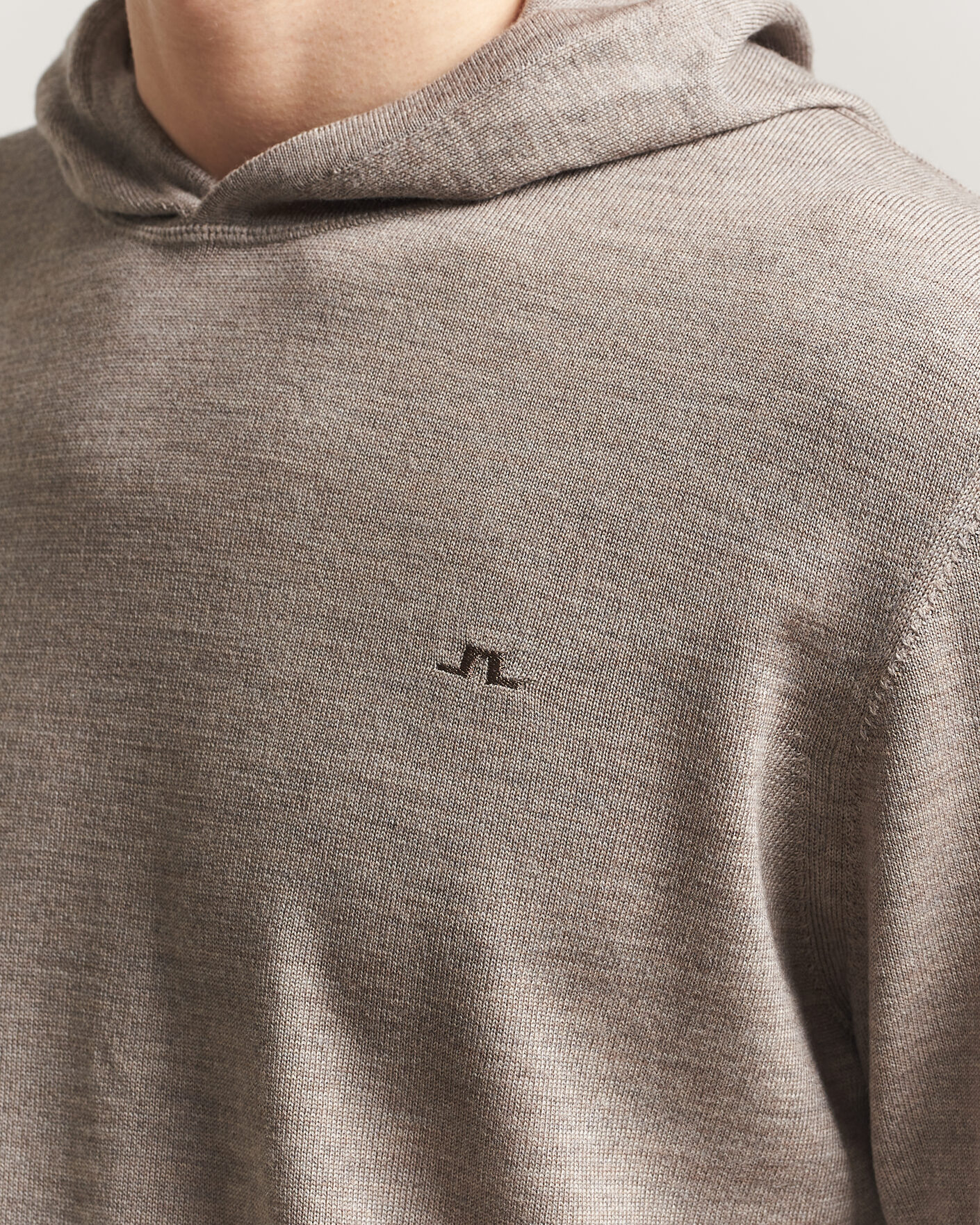 Mies | Puserot | J.Lindeberg | Karl Merino Hoodie Brindle Melange
