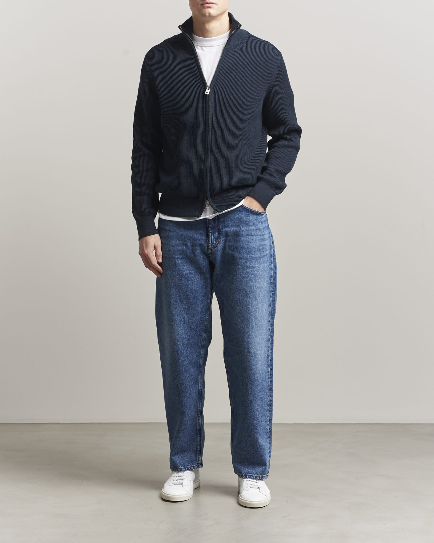 Mies | Puserot | J.Lindeberg | Alexis Full Zip Cardigan JL Navy