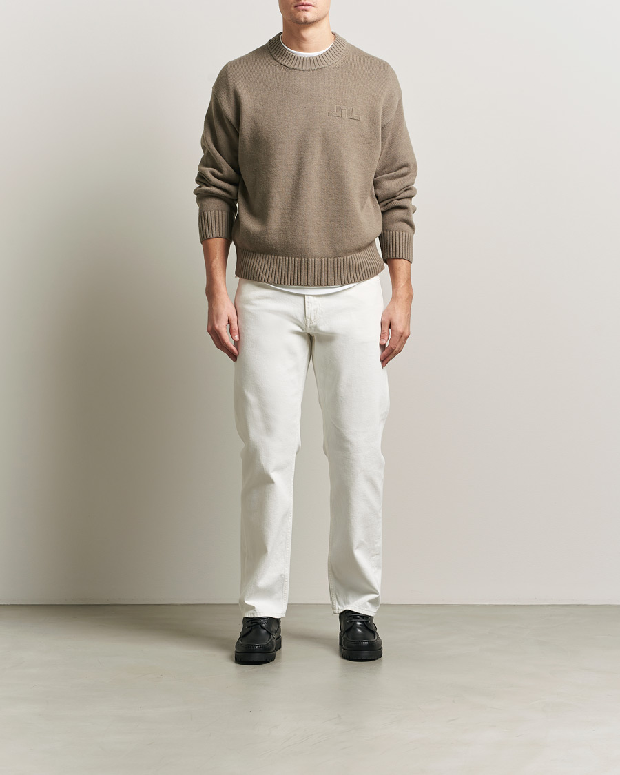 Mies | Puserot | J.Lindeberg | Eddy Cotton Wool Crew Neck Brindle