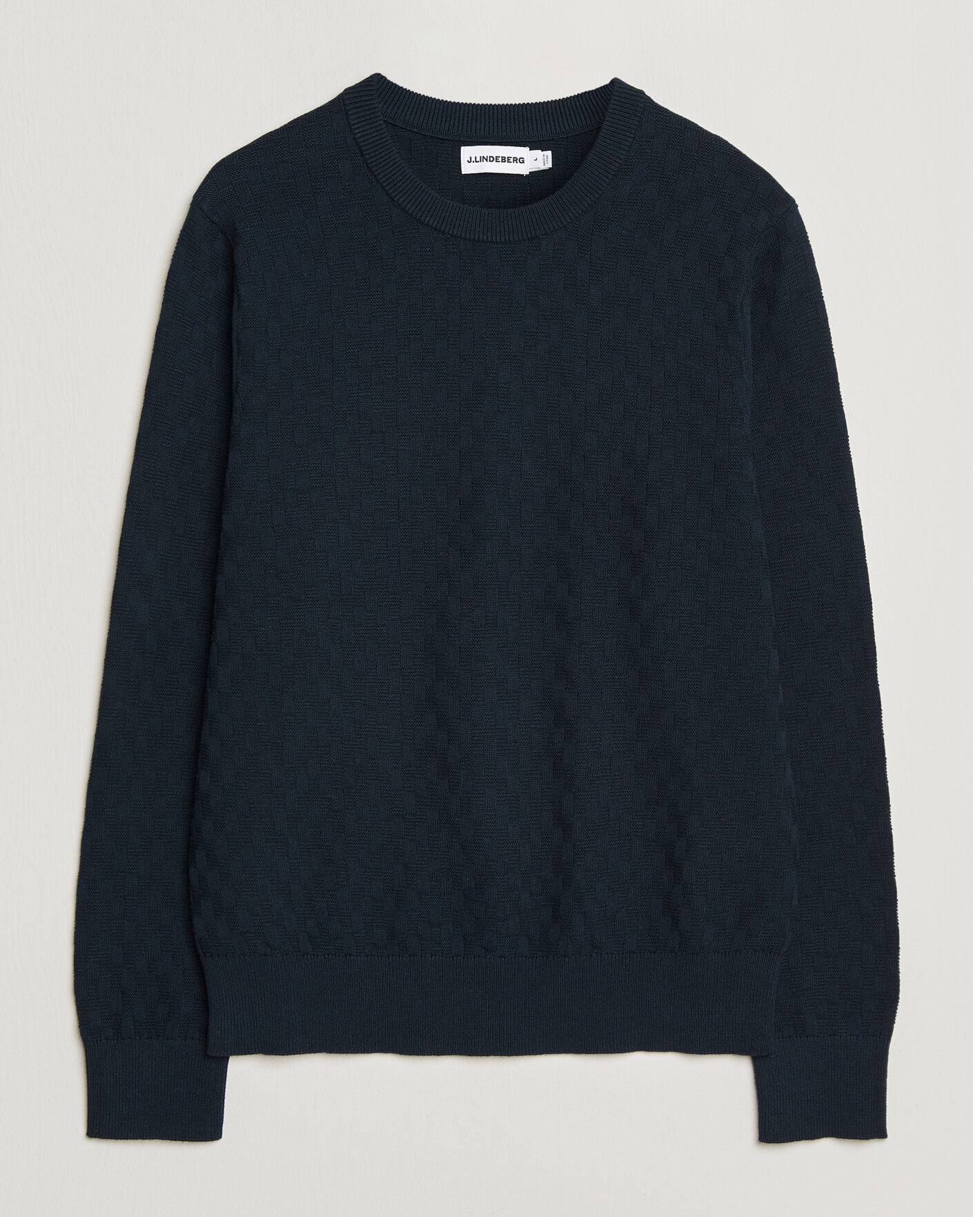 Mies | Puserot | J.Lindeberg | Arthur Knit Cotton Sweater JL Navy
