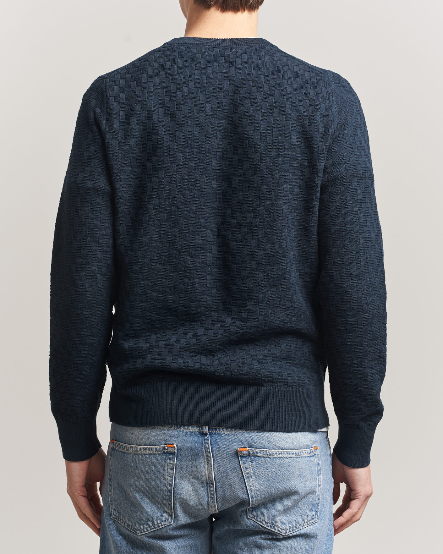Mies | Puserot | J.Lindeberg | Arthur Knit Cotton Sweater JL Navy