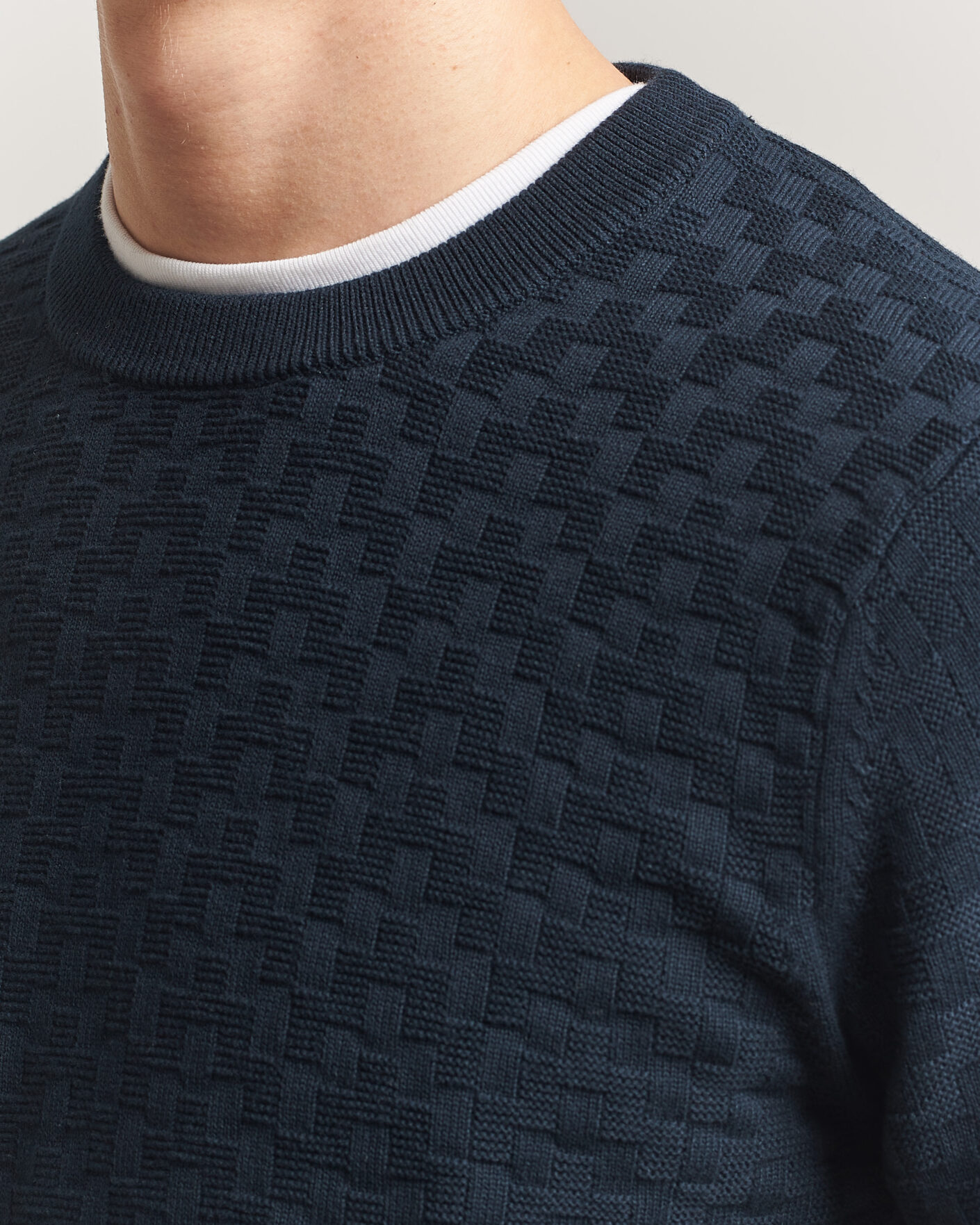 Mies | Puserot | J.Lindeberg | Arthur Knit Cotton Sweater JL Navy