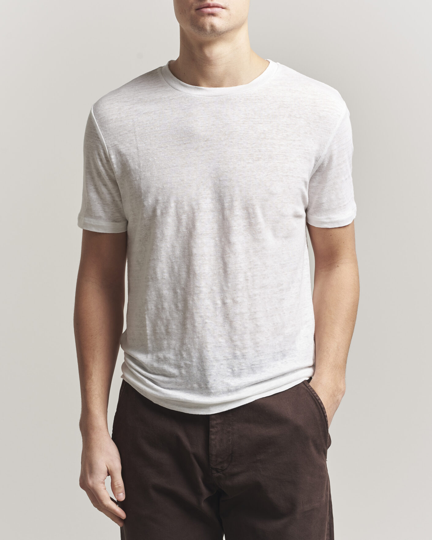 Mies | T-paidat | J.Lindeberg | Coma Linen T-Shirt White