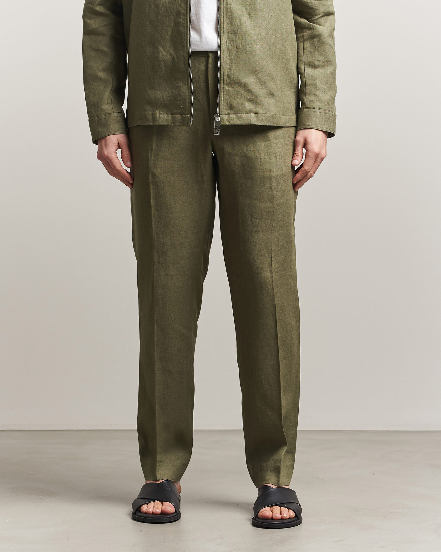 Mies | Housut | J.Lindeberg | Soren Drape Linen Pants Kalamata