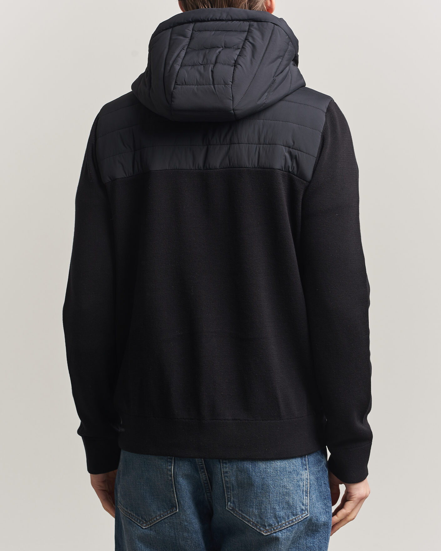 Mies | Takit | J.Lindeberg | Ebbe Hybrid Knit Hoodie Black