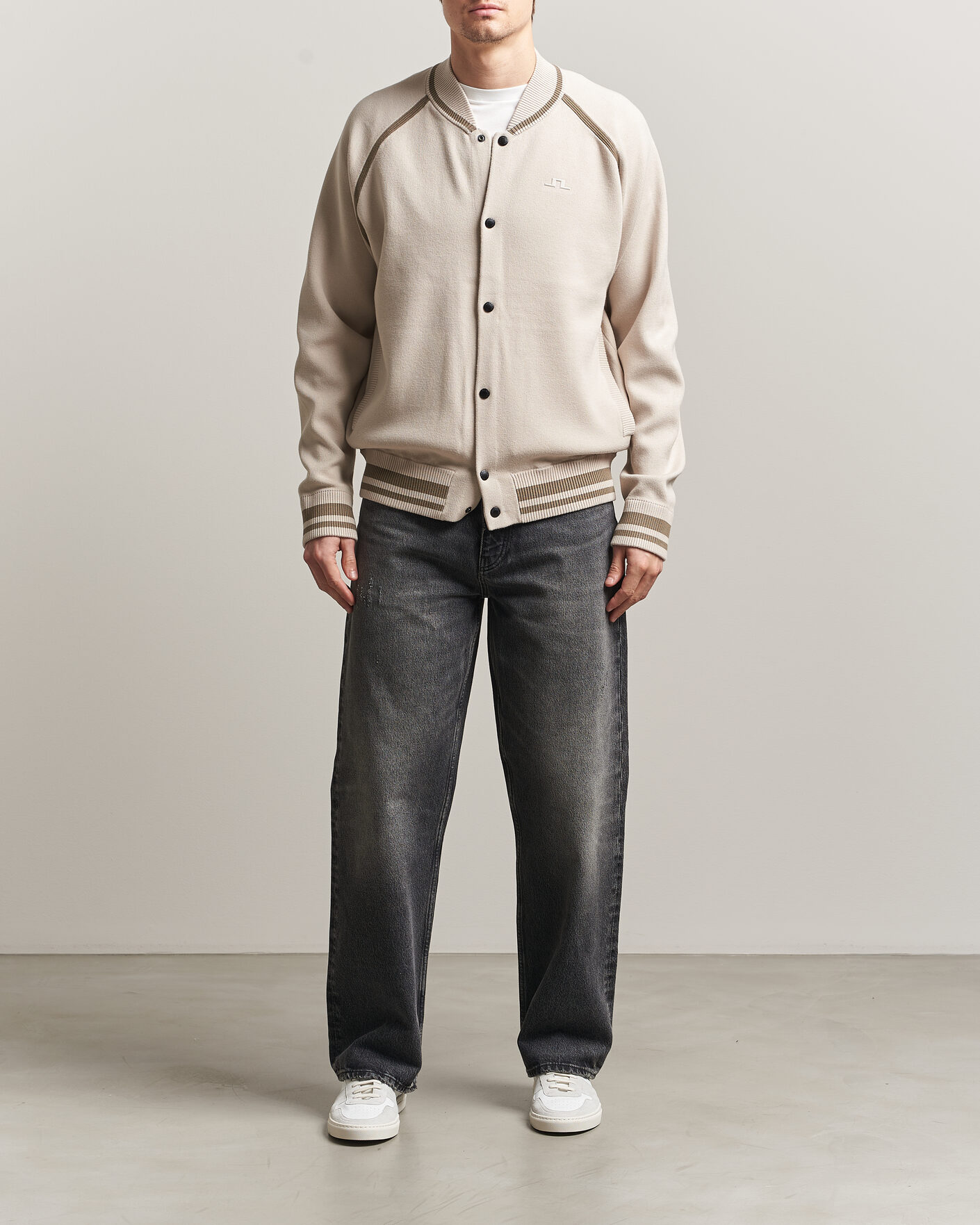 Mies | Takit | J.Lindeberg | Stanley Jacquard Knit Bomber Moonbeam