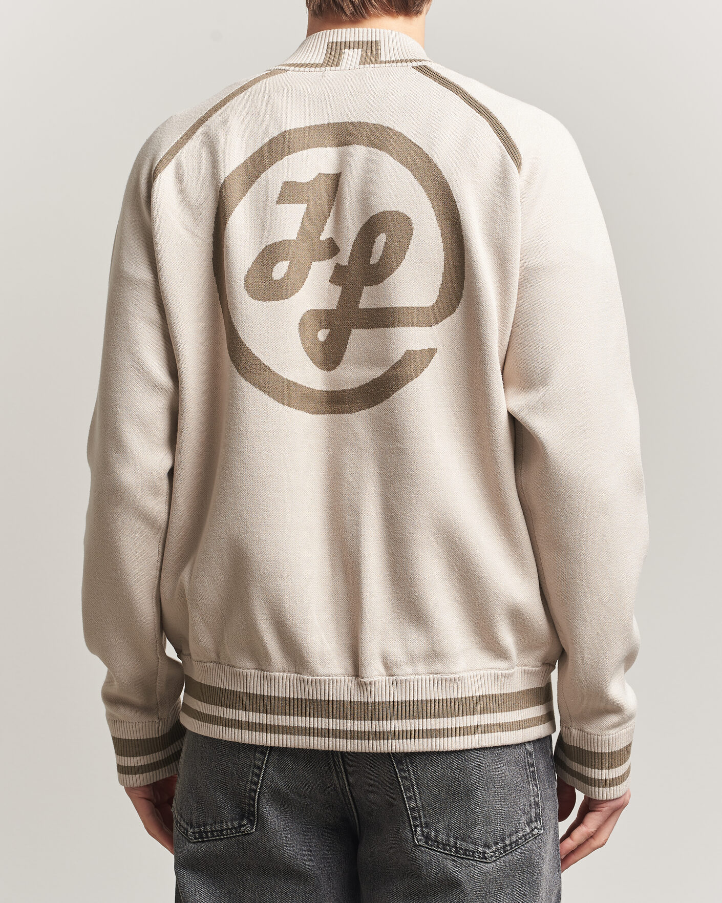 Mies | Takit | J.Lindeberg | Stanley Jacquard Knit Bomber Moonbeam