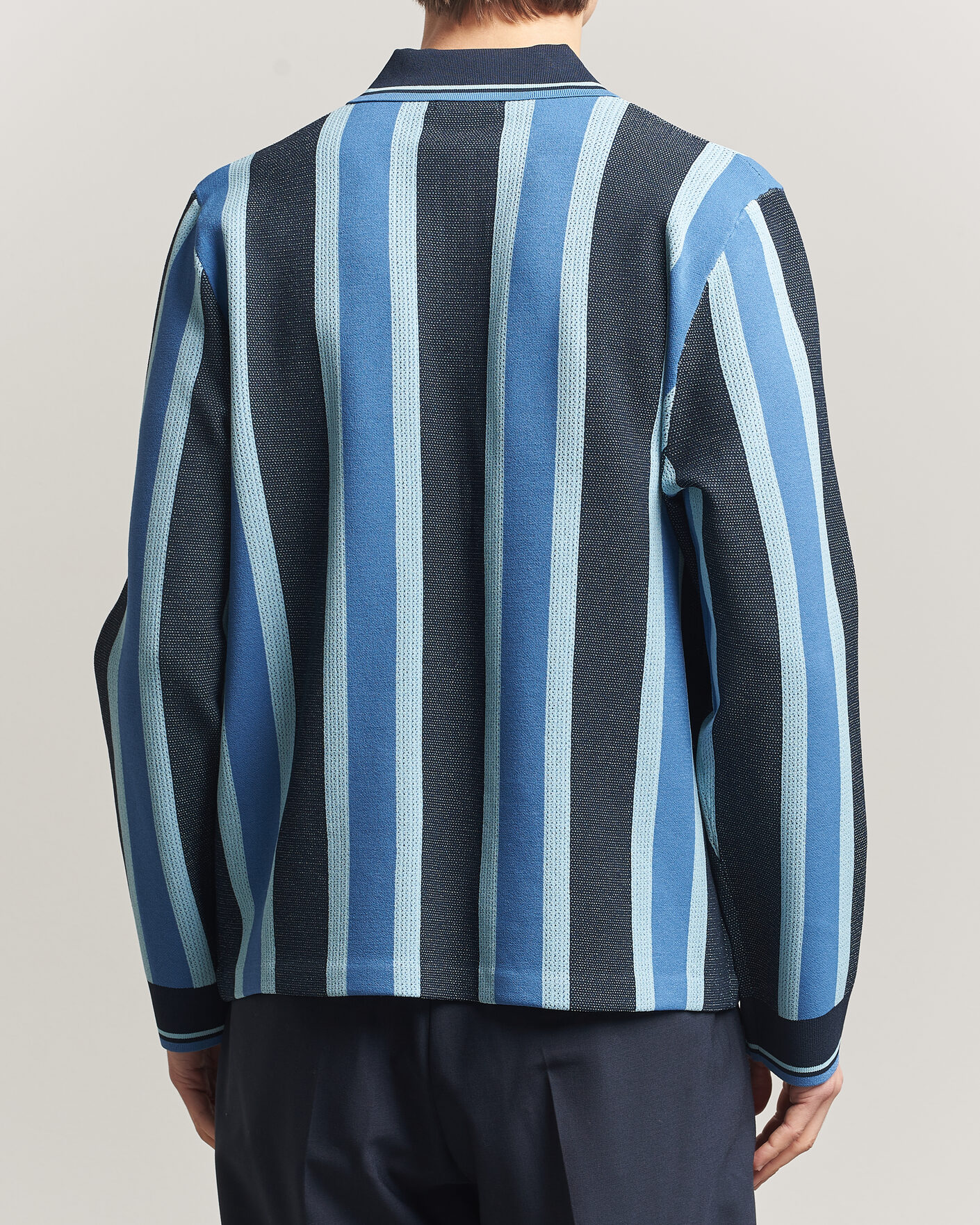 Mies | Pikeet | J.Lindeberg | Silas Stripe Polo Knit JL Navy