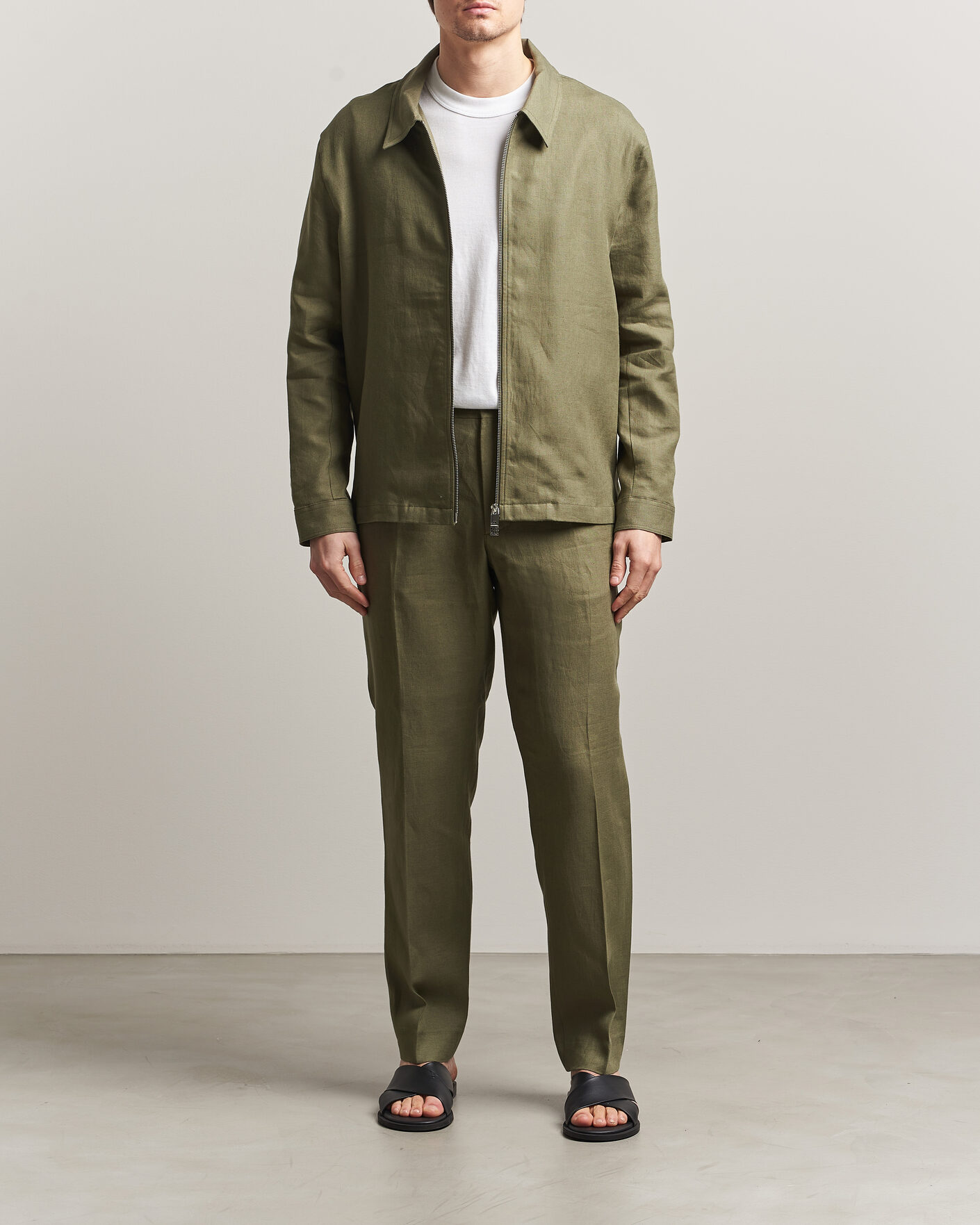 Mies | Kauluspaidat | J.Lindeberg | Julius Drape Linen Overshirt Kalamata