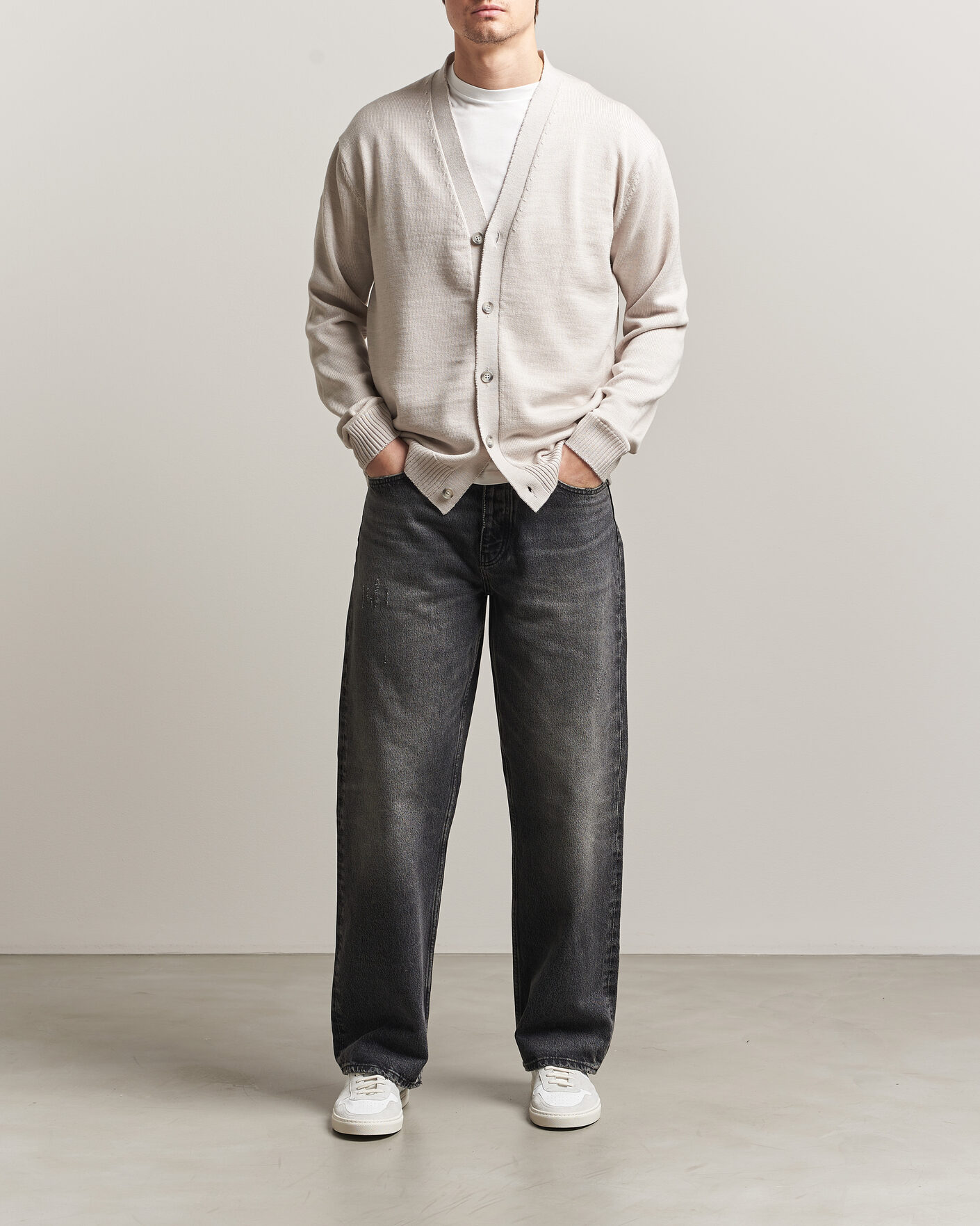 Mies | Puserot | J.Lindeberg | Jared Merino Cardigan Moonbeam Melange