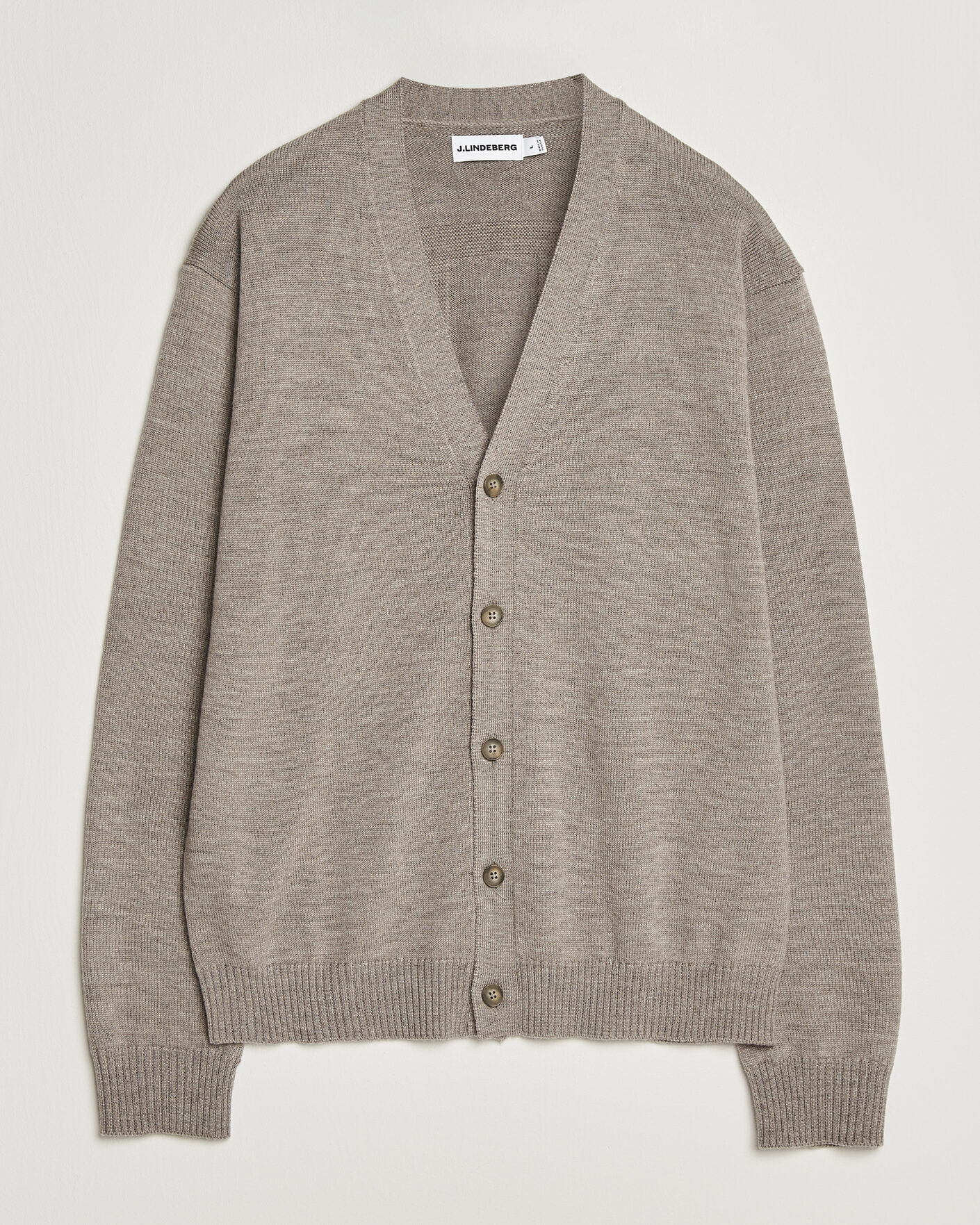 Mies | Puserot | J.Lindeberg | Jared Merino Cardigan Brindle Melange