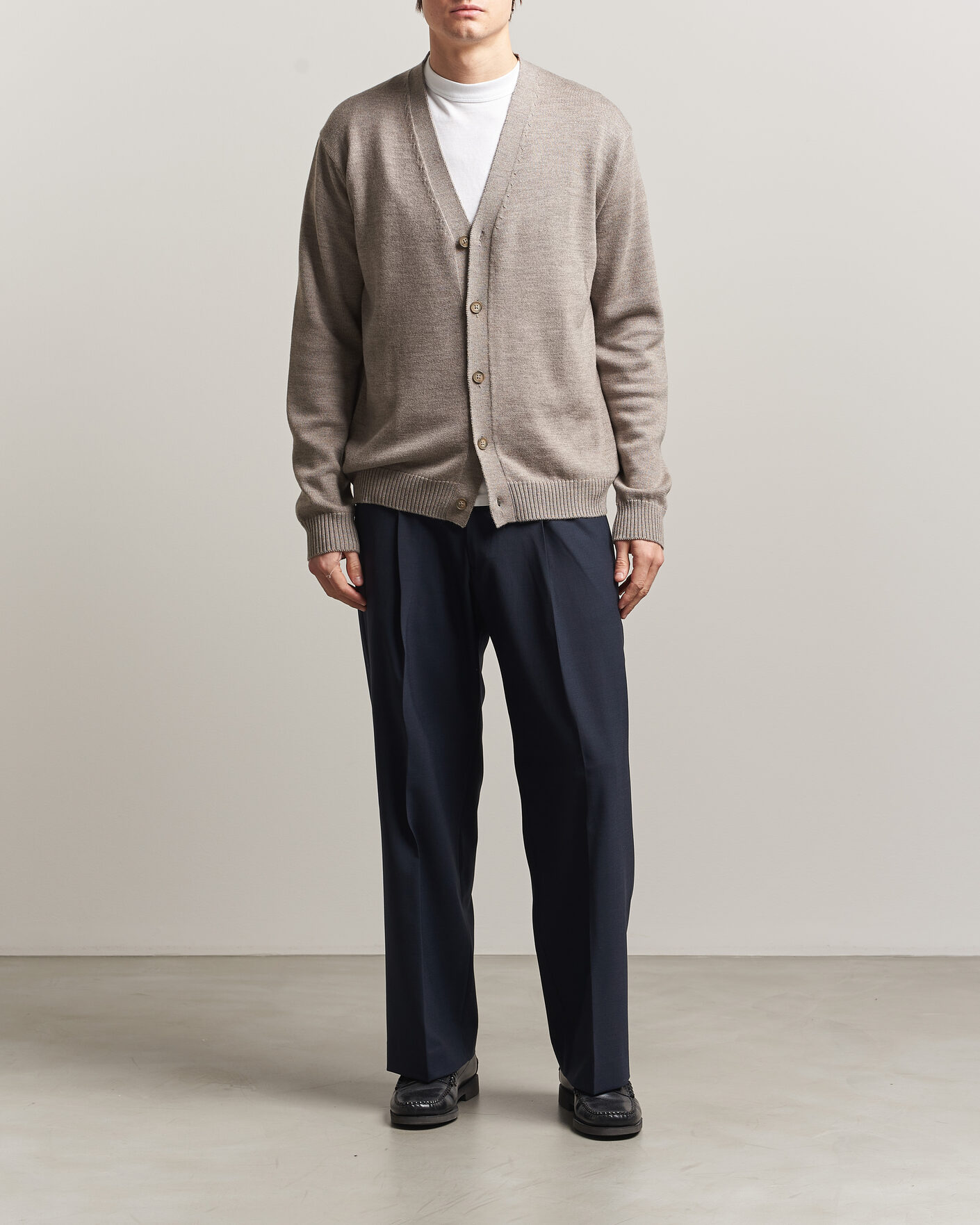 Mies | Puserot | J.Lindeberg | Jared Merino Cardigan Brindle Melange