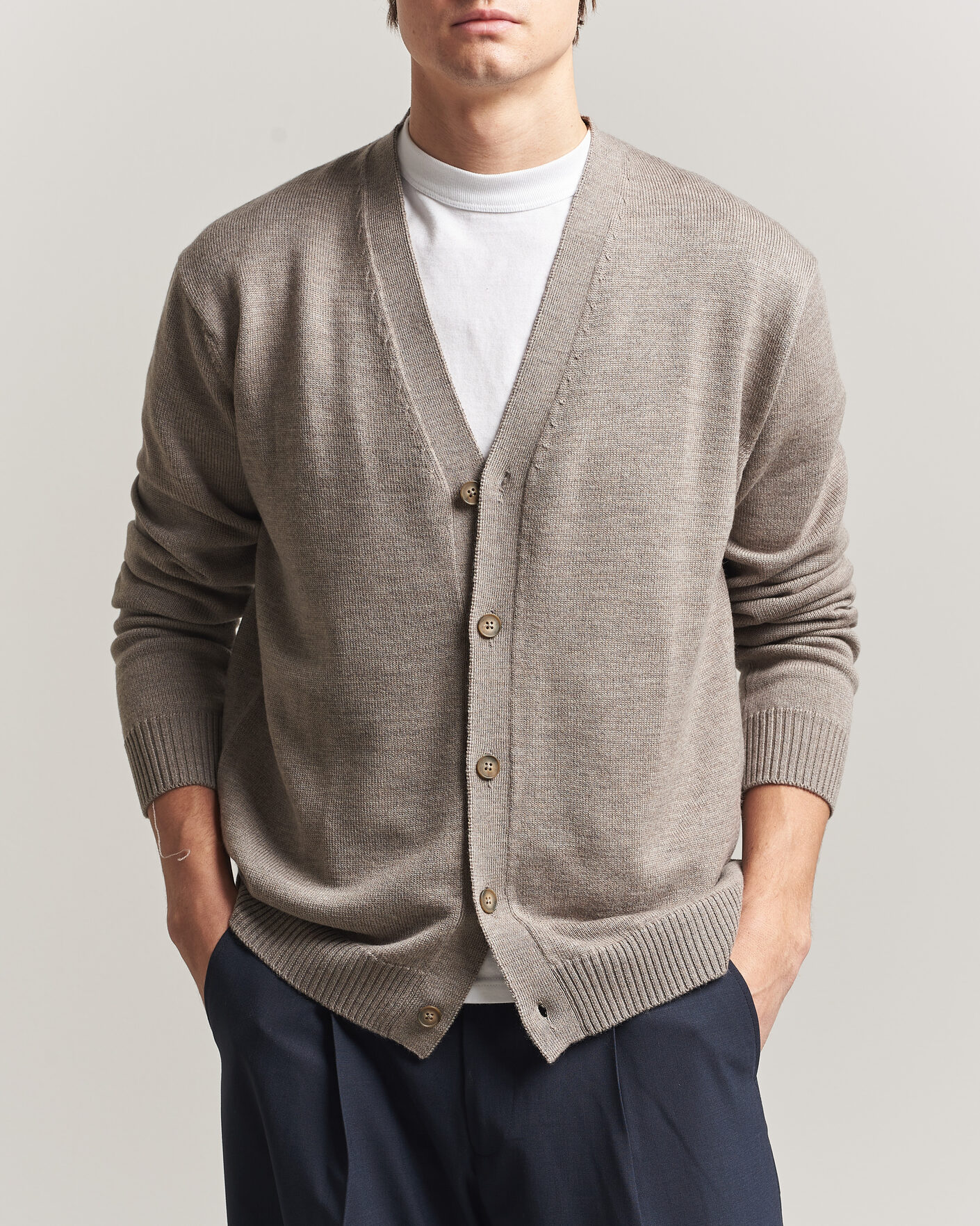 Mies | Puserot | J.Lindeberg | Jared Merino Cardigan Brindle Melange