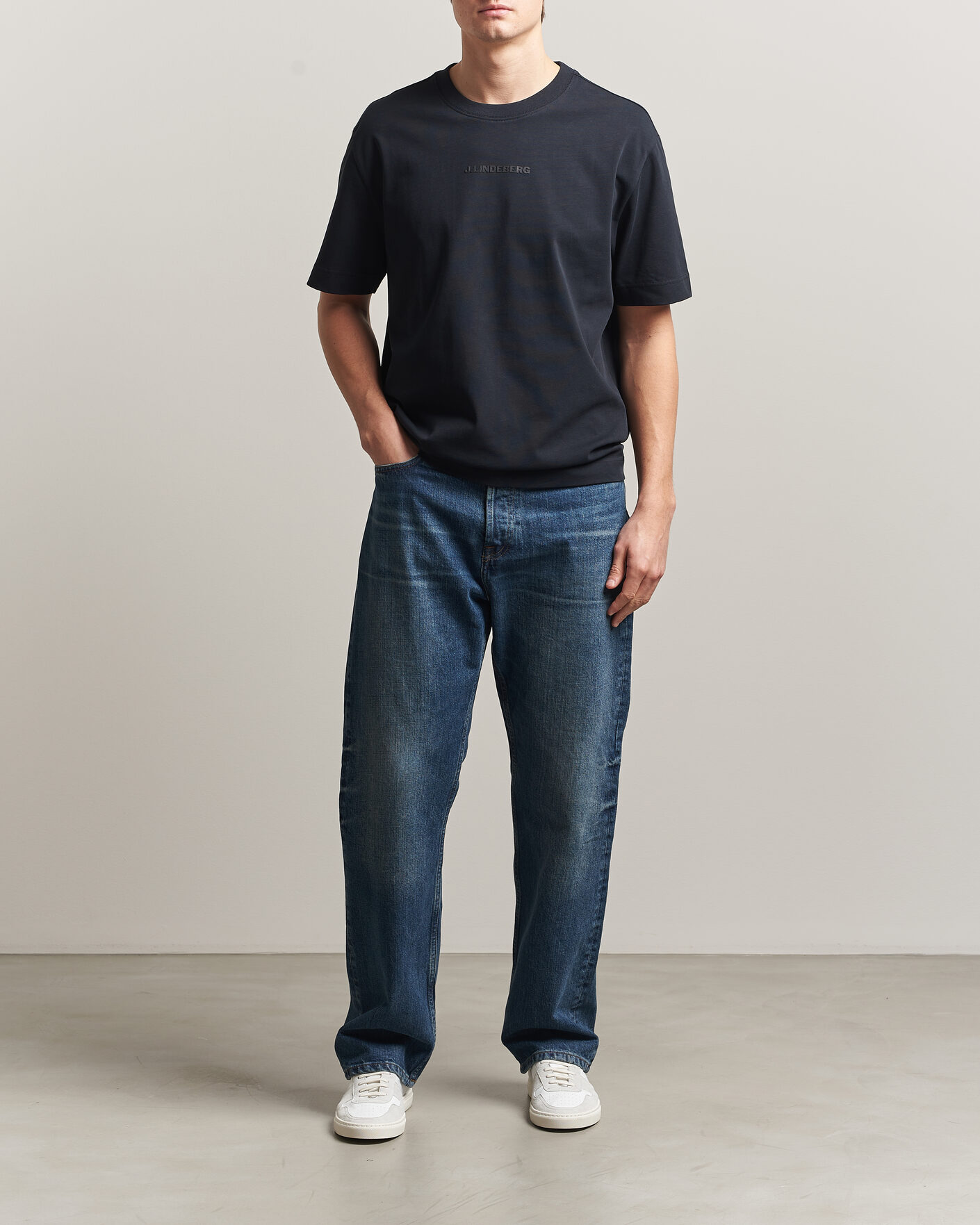 Mies | T-paidat | J.Lindeberg | Hale Heavy Logo T-Shirt Black