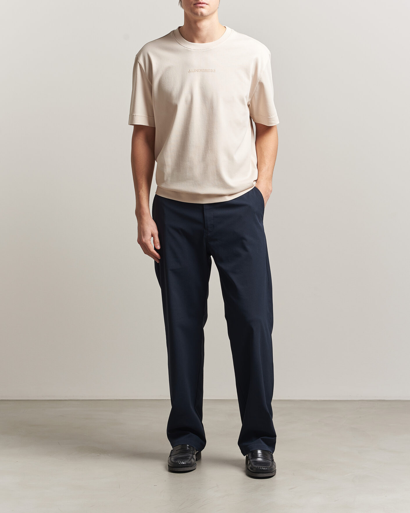 Mies | T-paidat | J.Lindeberg | Hale Heavy Logo T-Shirt Moonbeam