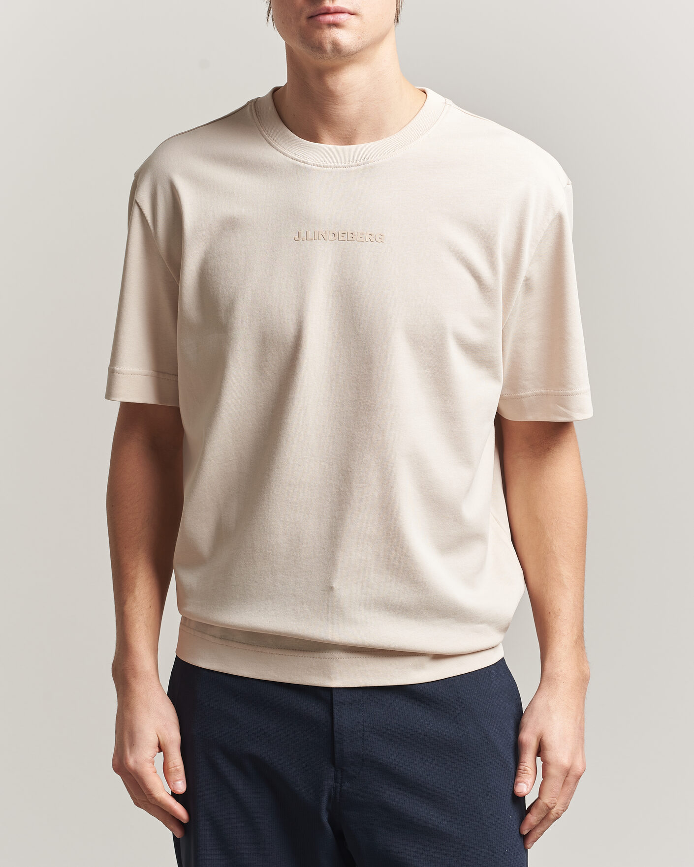 Mies | T-paidat | J.Lindeberg | Hale Heavy Logo T-Shirt Moonbeam