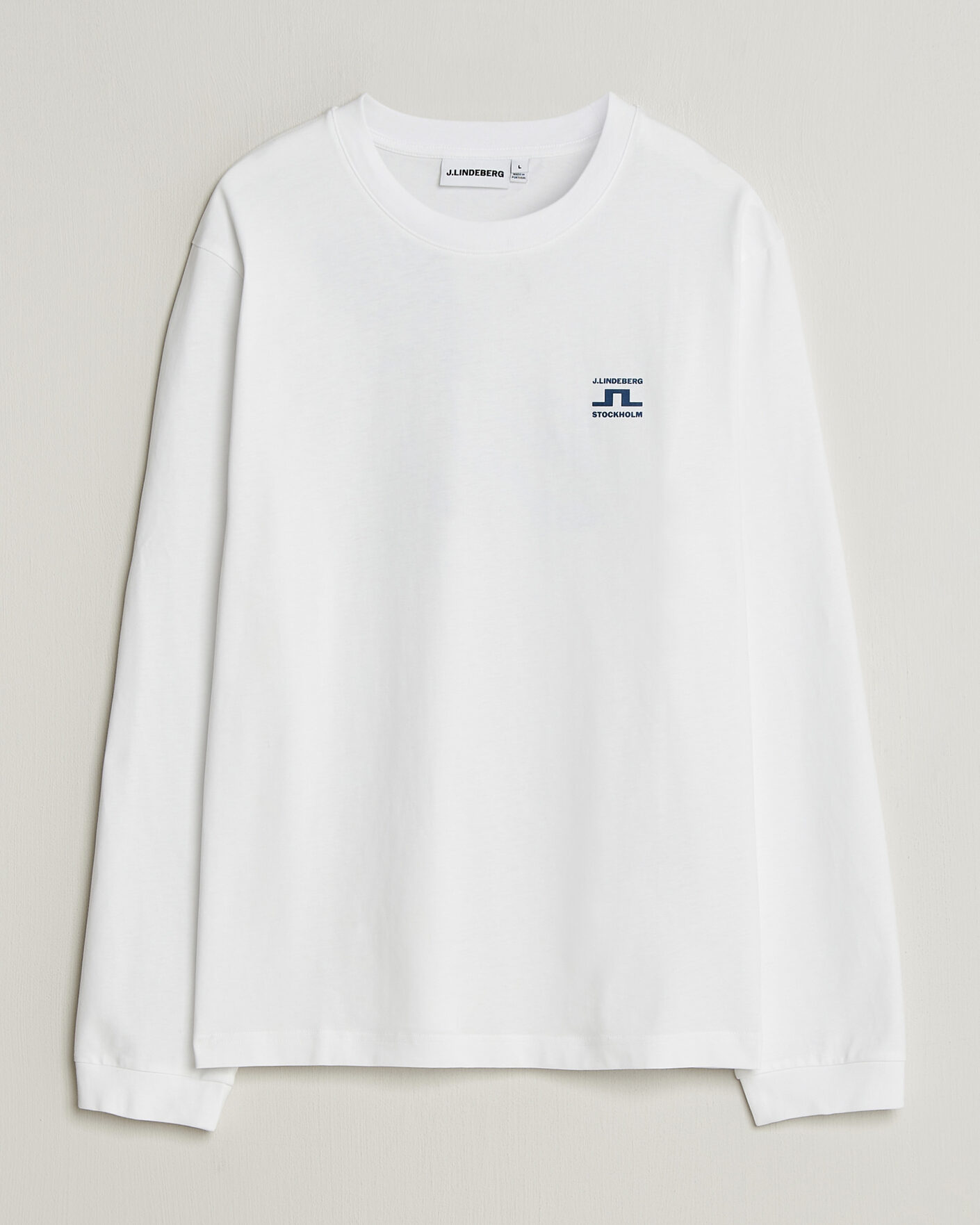 Mies | T-paidat | J.Lindeberg | Parcie Long Sleeve T-Shirt White