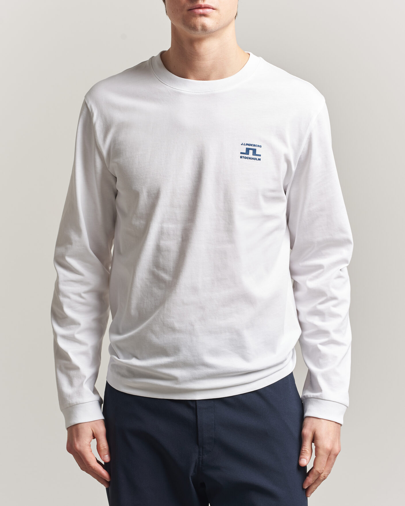 Mies | T-paidat | J.Lindeberg | Parcie Long Sleeve T-Shirt White