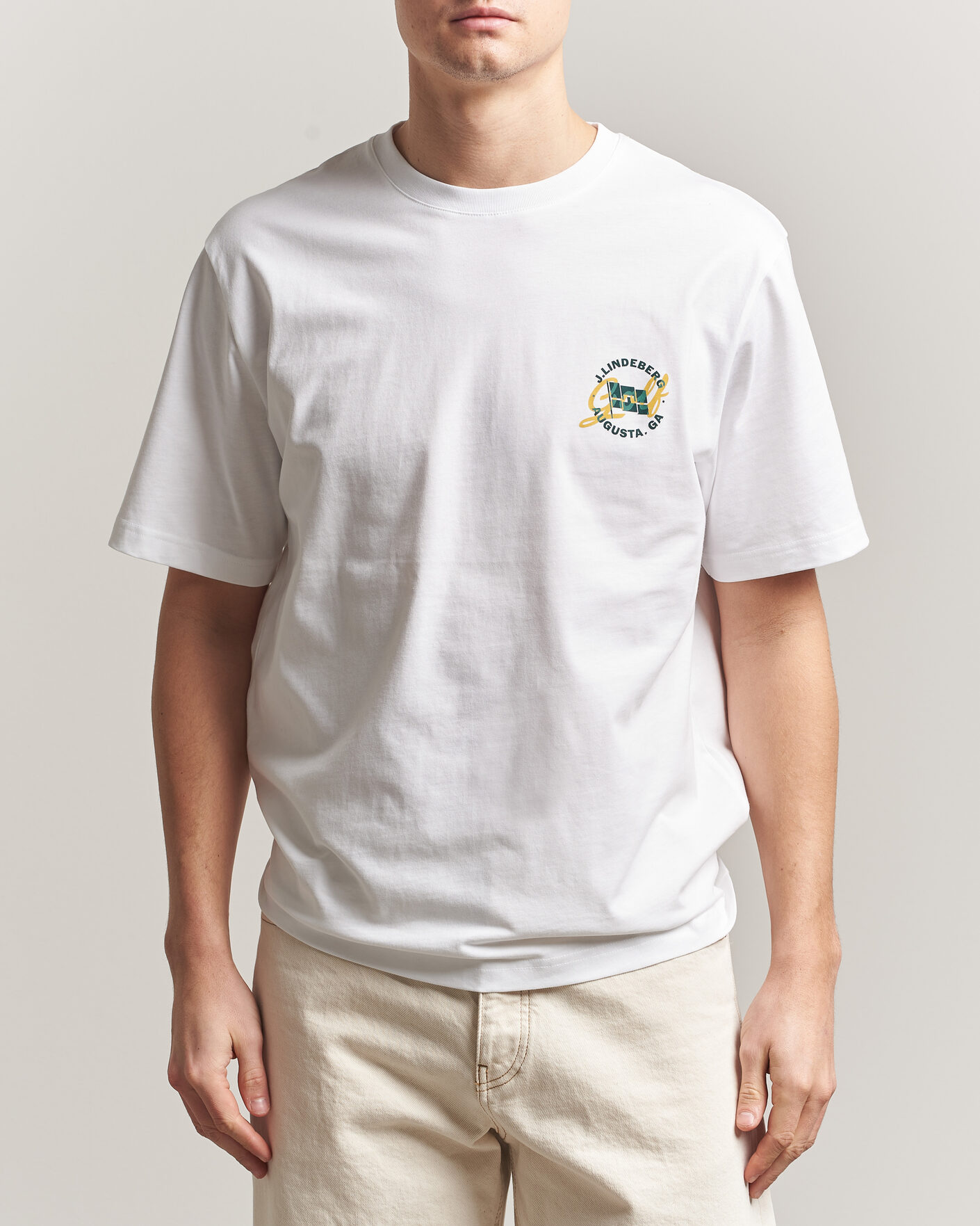 Mies | T-paidat | J.Lindeberg | Parcie Tour T-Shirt White