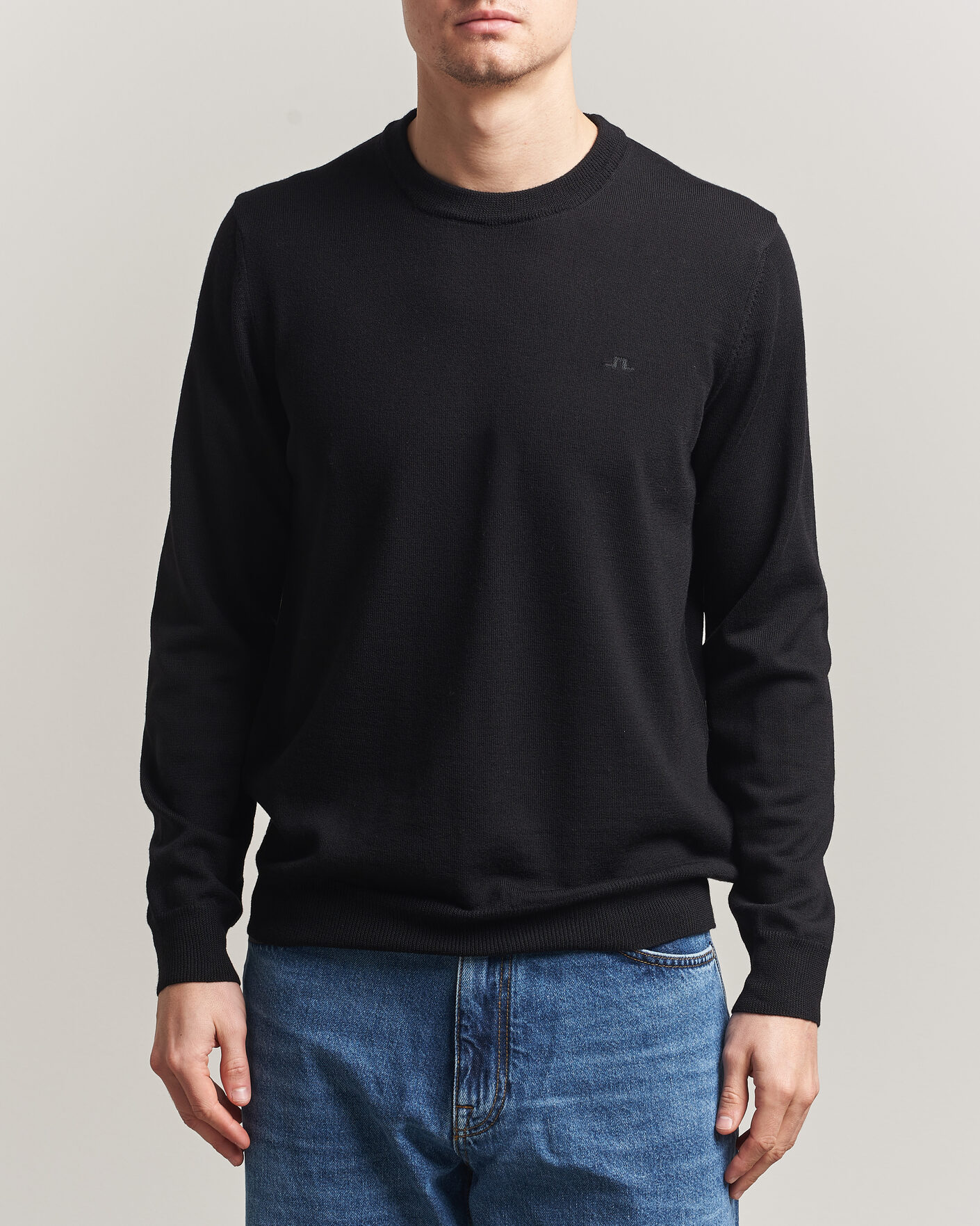 Mies | Puserot | J.Lindeberg | Keane Merino Crew Neck Pullover Black